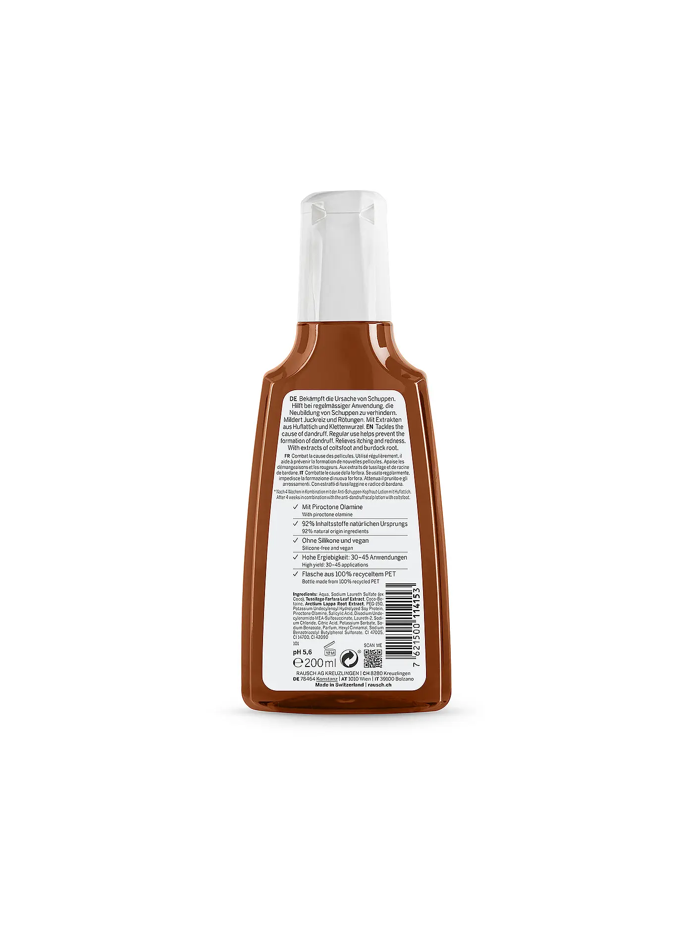 RAUSCH | Anti-Schuppen-Shampoo mit Huflattich 200ml | keine Farbe
