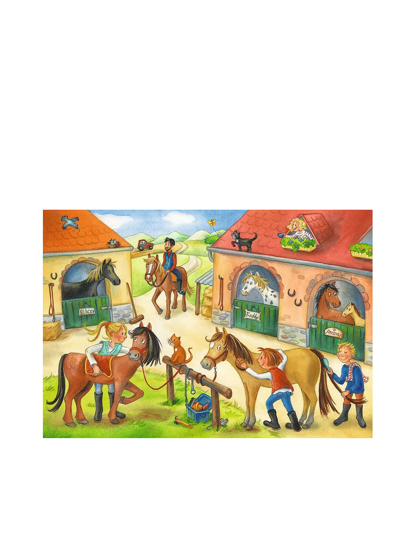 RAVENSBURGER | Kinderpuzzle 05178 - Ferien auf dem Pferdehof - 2x12 Teile | keine Farbe