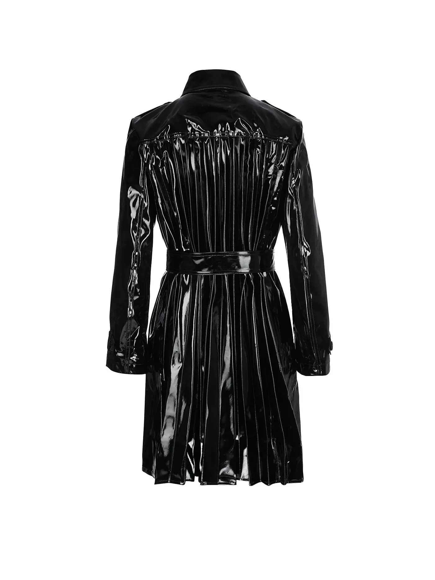 RED Valentino | Trenchcoat in Lacklederoptik | schwarz