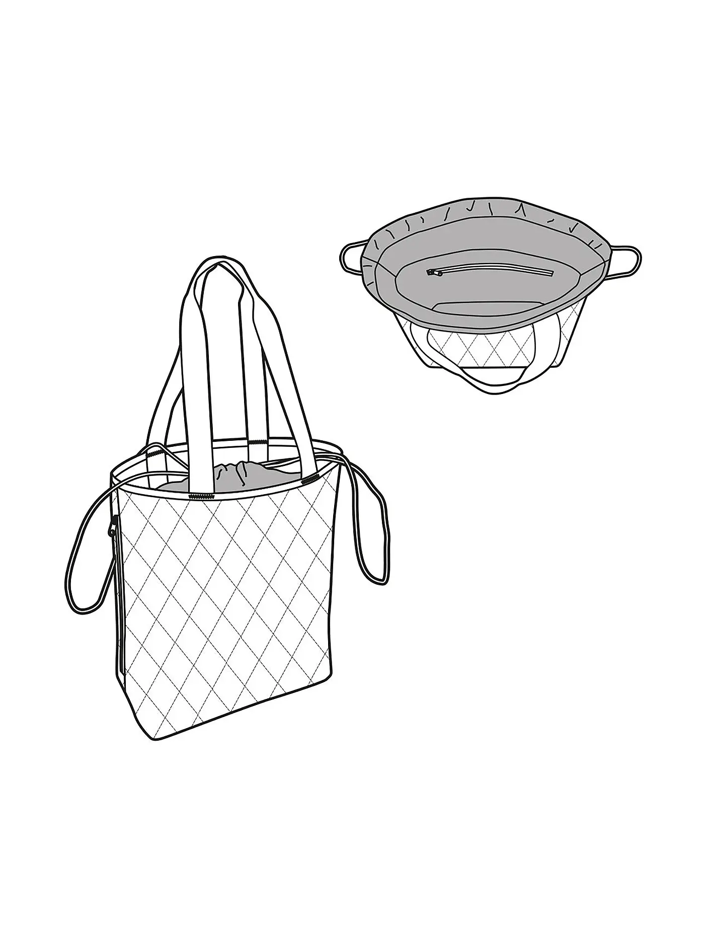 REISENTHEL | Shopper CLASSIC RHOMBUS M light grey | hellgrau