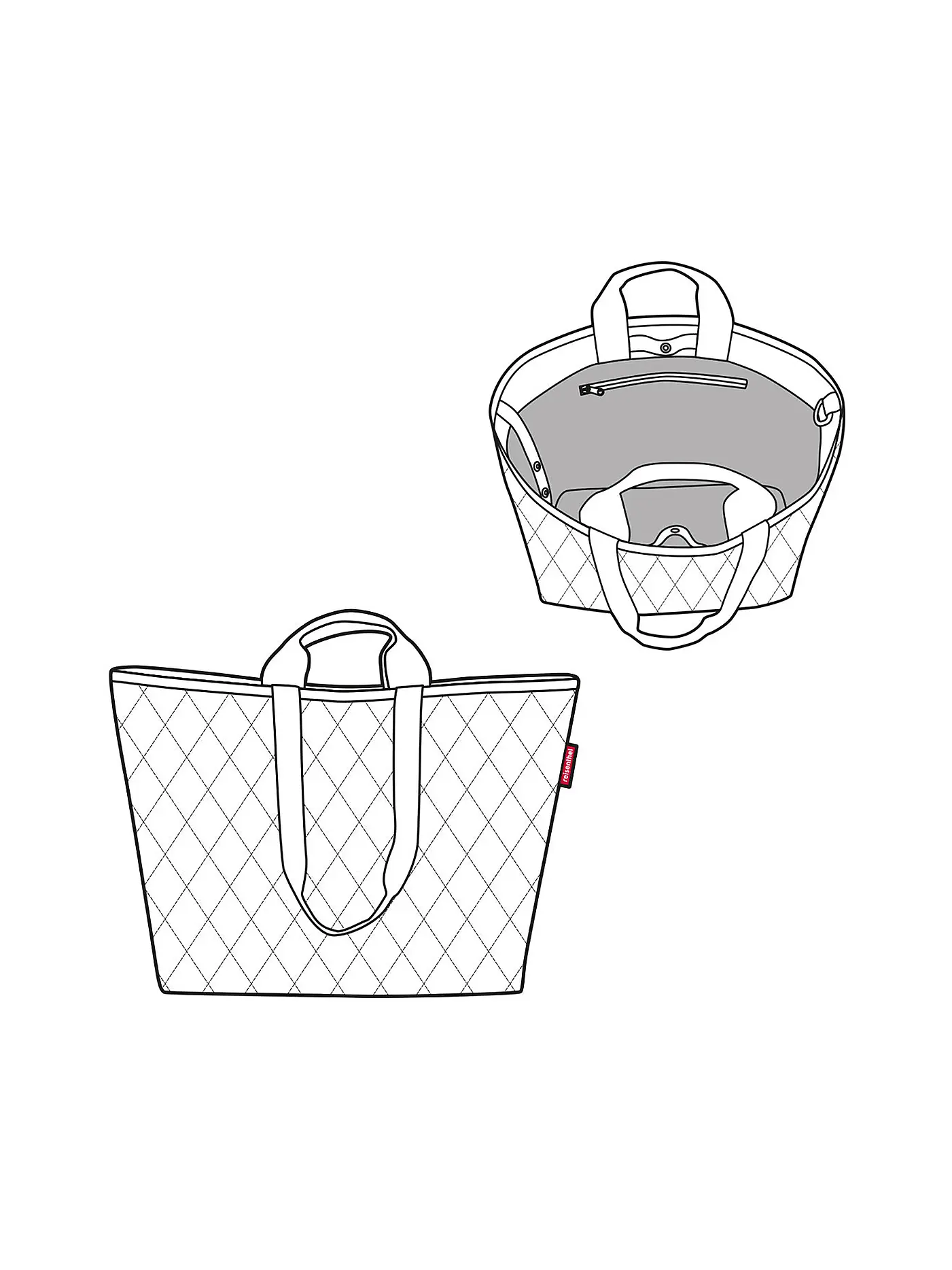 REISENTHEL | Shopper CLASSIC RHOMBUS XL light grey | hellgrau