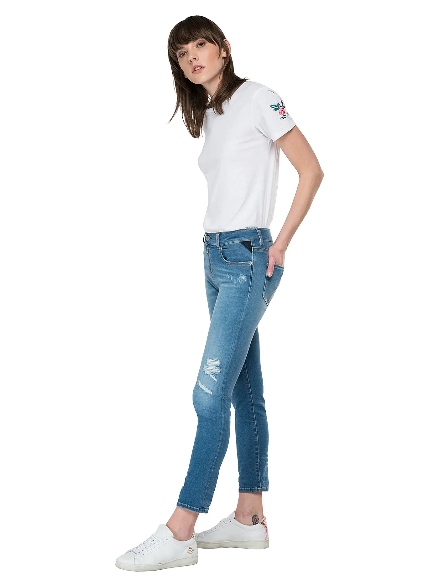 REPLAY | Jeans Slim Fit " Faby " 7/8 | blau