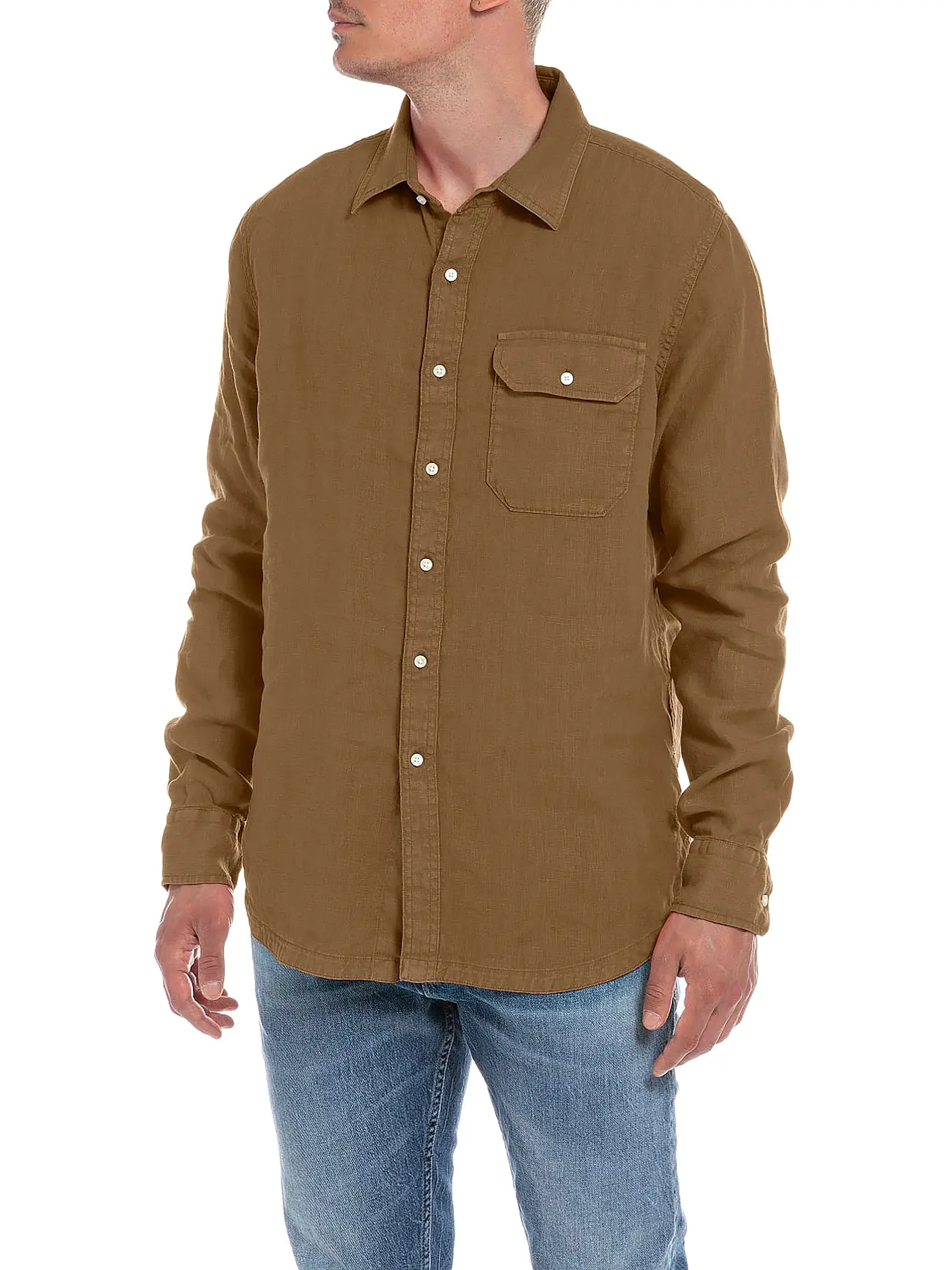 REPLAY | Leinenhemd Regular Fit  | beige