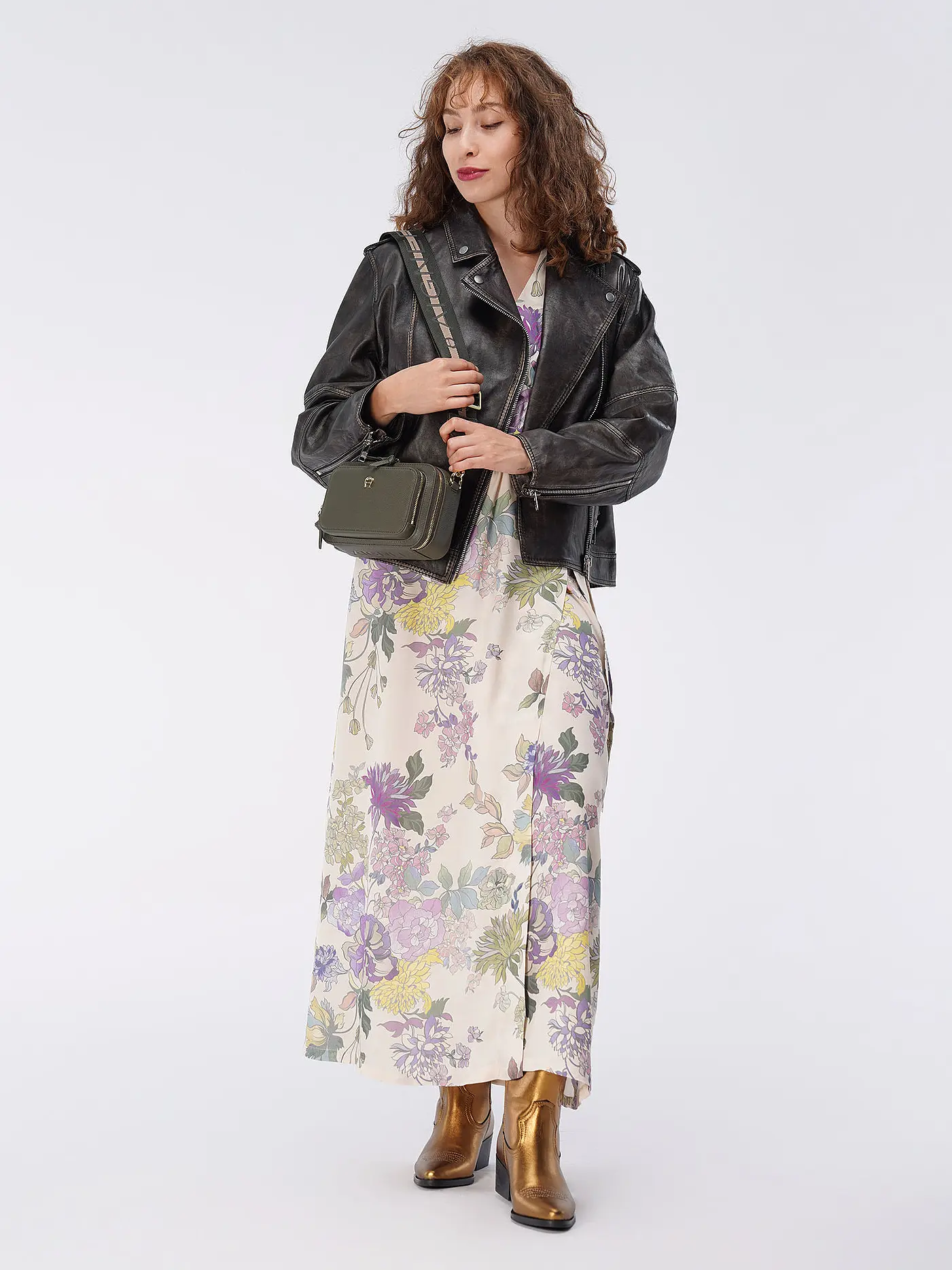 RIANI | Maxikleid in Wickeloptik  | beige