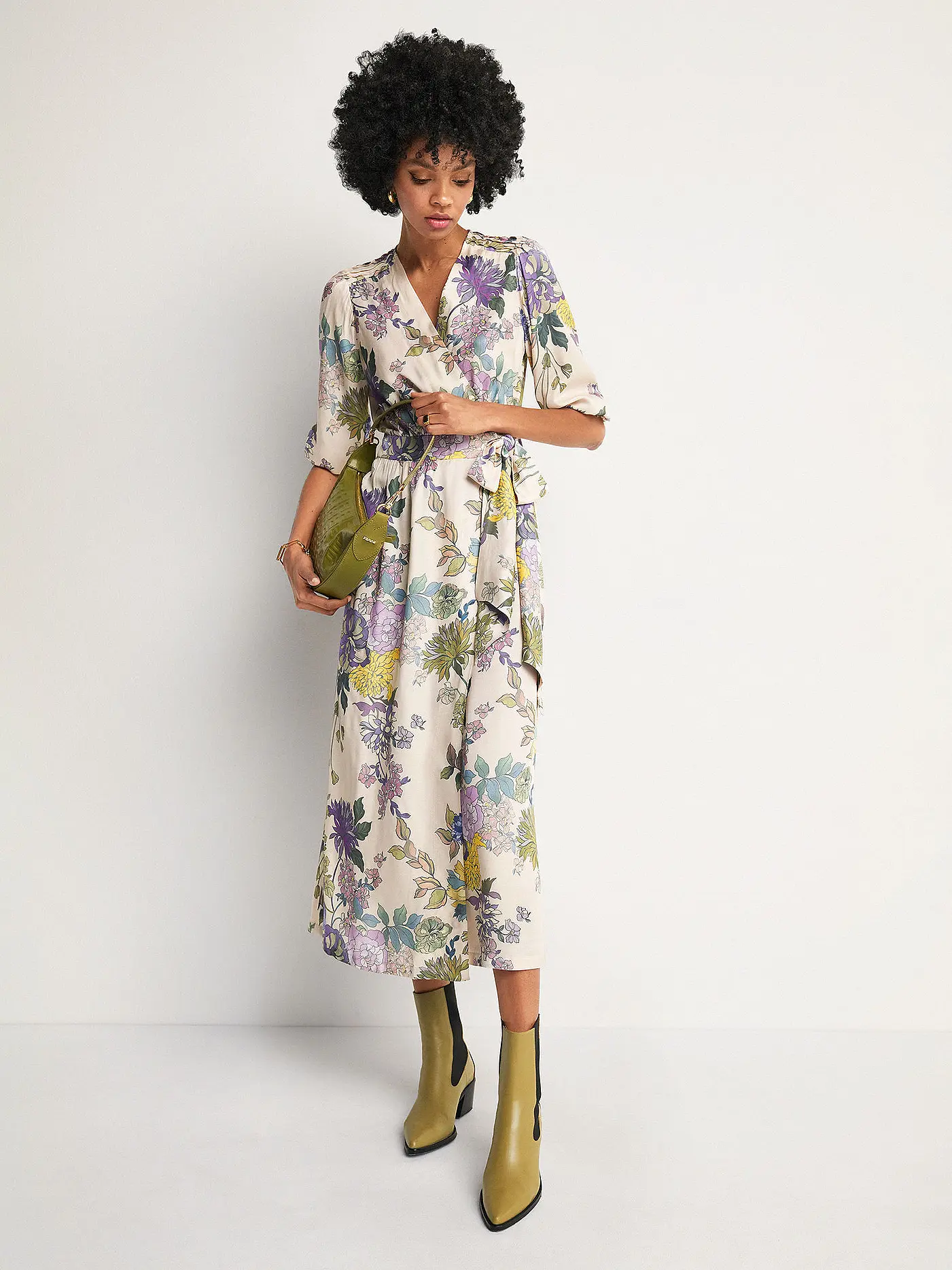 RIANI | Maxikleid in Wickeloptik  | beige