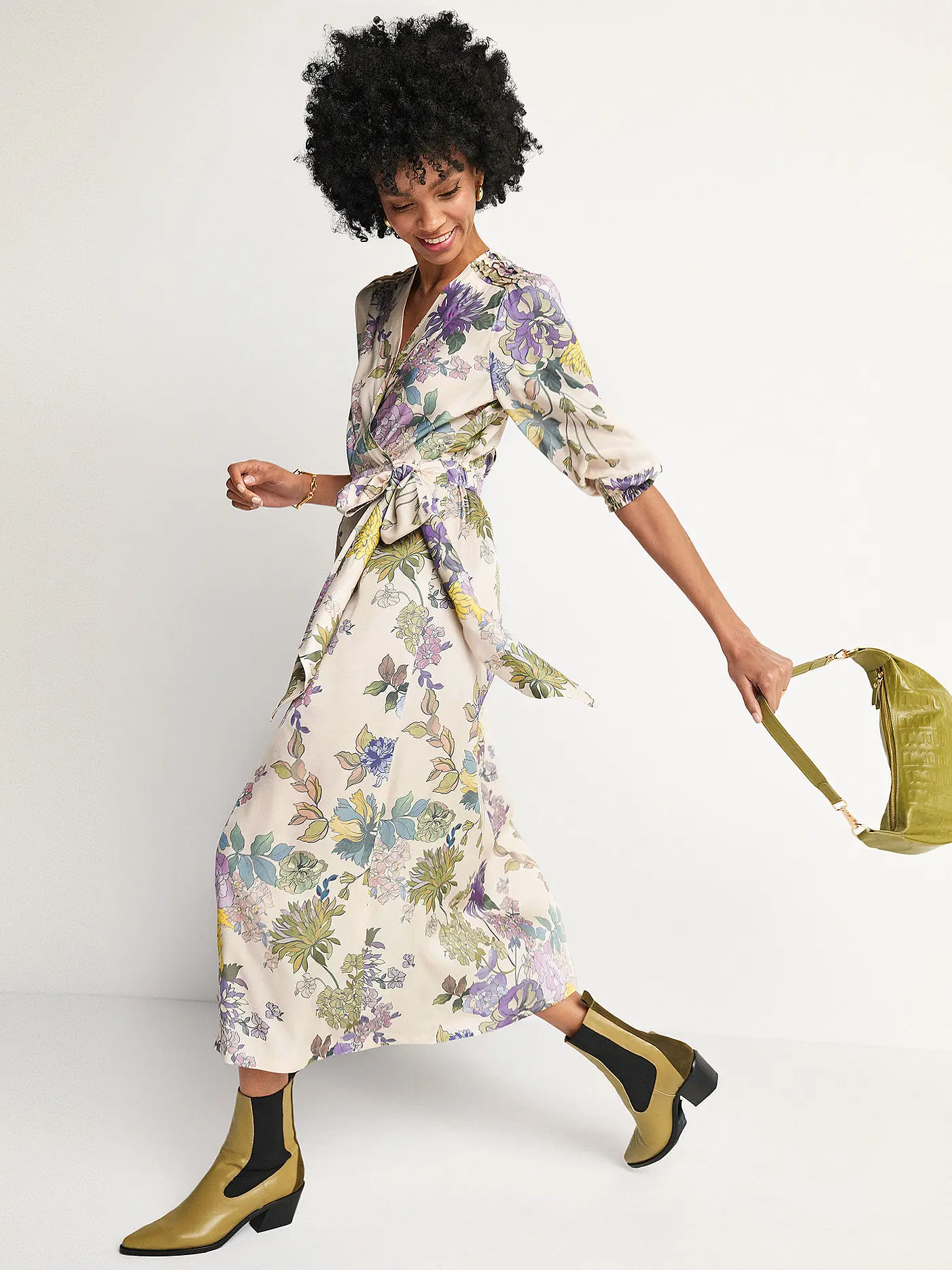 RIANI | Maxikleid in Wickeloptik  | beige