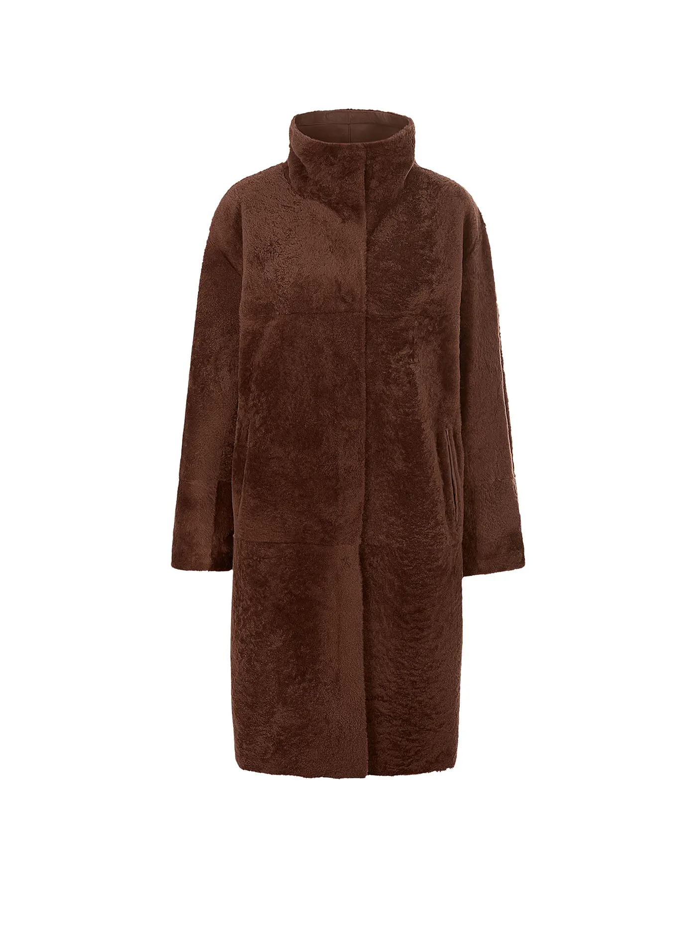 RIANI | Shearling Mantel  | braun