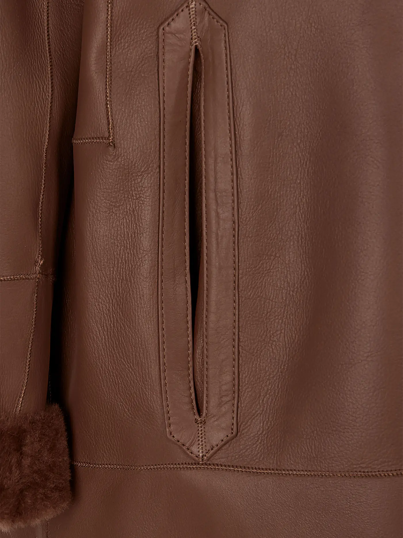 RIANI | Shearling Mantel  | braun
