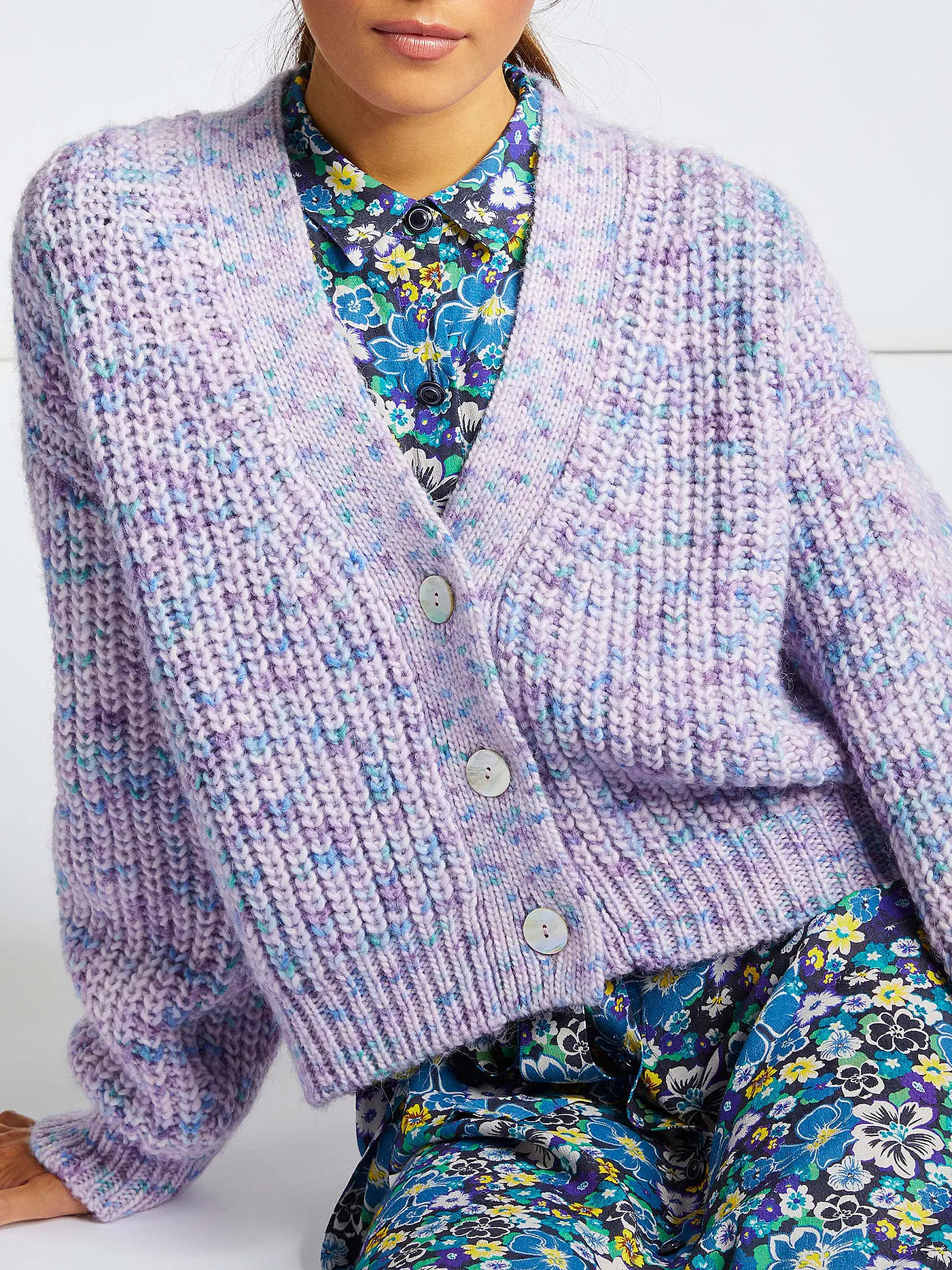 RICH & ROYAL | Cardigan | lila