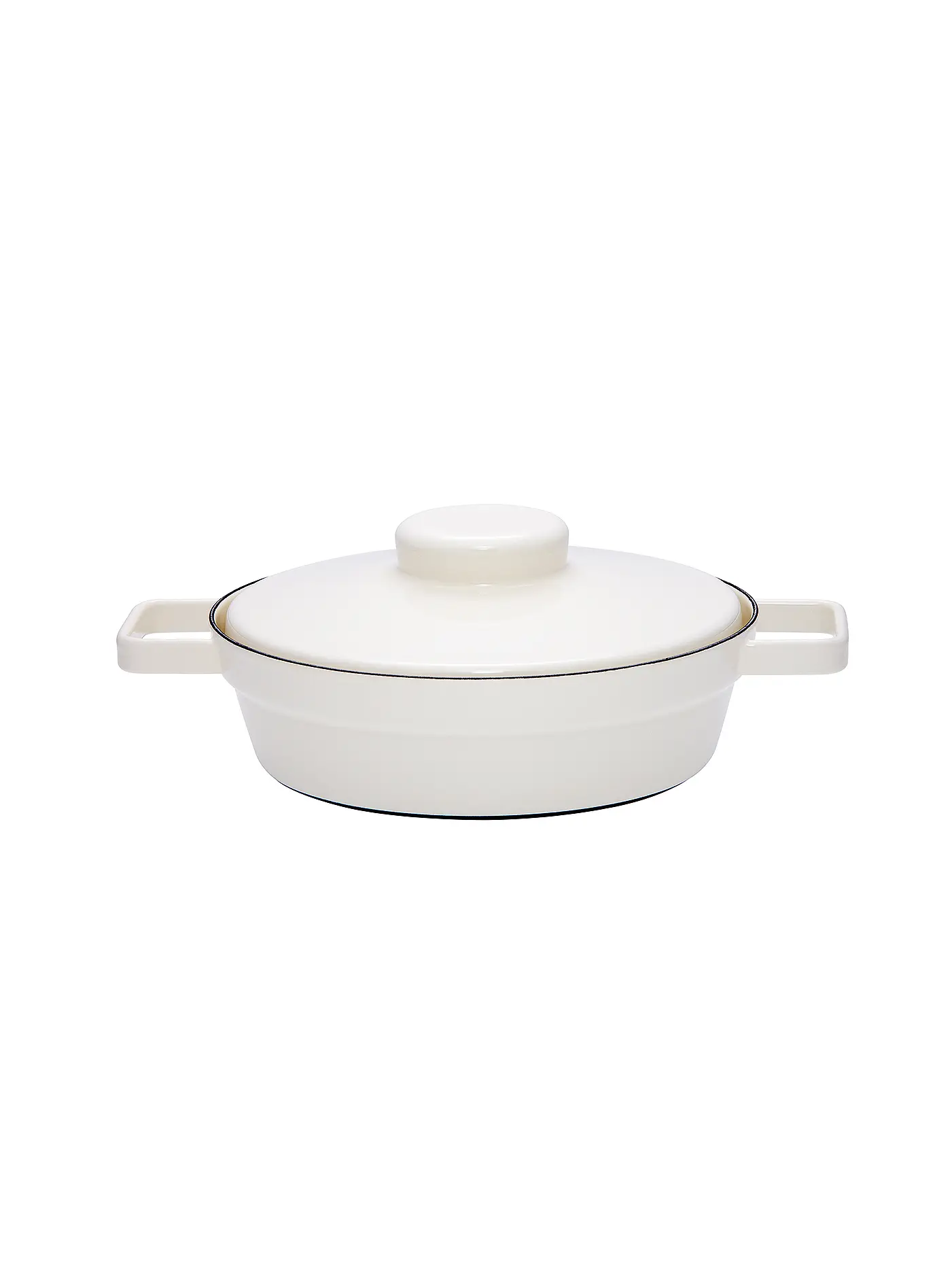 RIESS | Emaille Pfanne mit Deckel "Aromapot - Truehomewear" 24cm | weiss