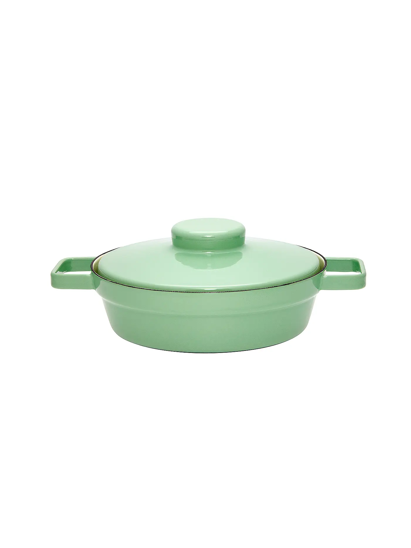 RIESS | Emaille Pfanne mit Deckel "Aromapot - Truehomewear" 24cm | grün