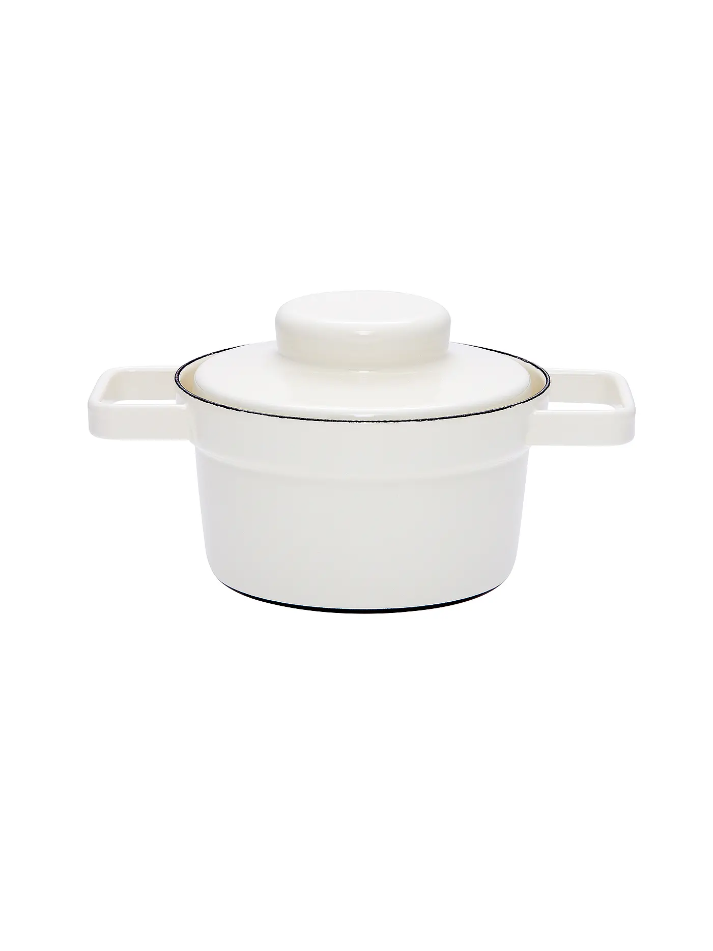 RIESS | Emaille Topf mit Deckel "Aromapot - Truehomeware" 16cm 0,75l | weiss