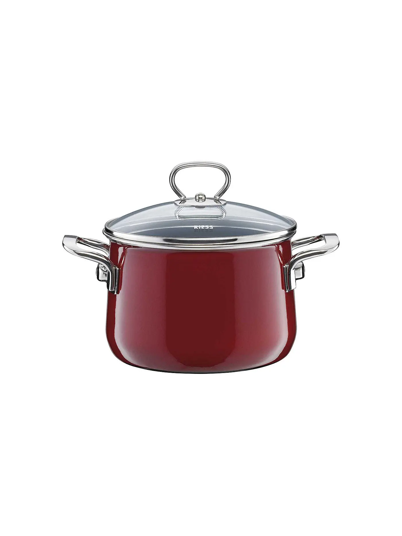 RIESS | Fleischtopf mit Glasdeckel "Rosso" 24cm/6,5l | dunkelrot