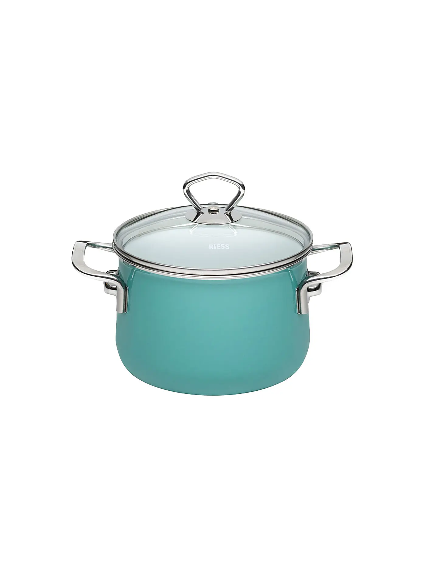 RIESS | Fleischtopf mit Glasdeckel 16cm / 2l Nature Green | türkis