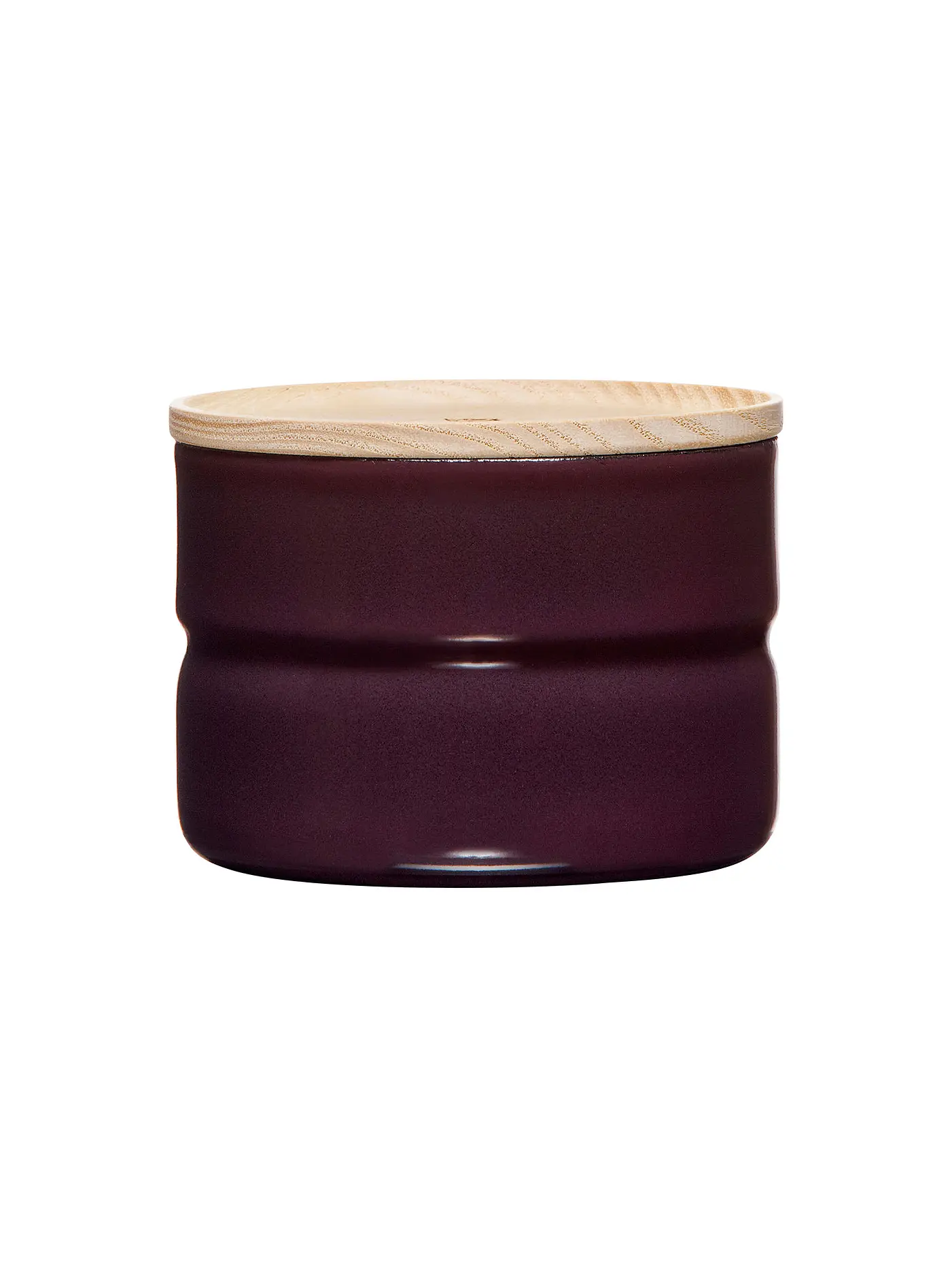 RIESS | Frischhaltedose - Emaille Vorratsdose mit Eschenholz-Deckel "Truehomewear" 6cm 230ml | lila
