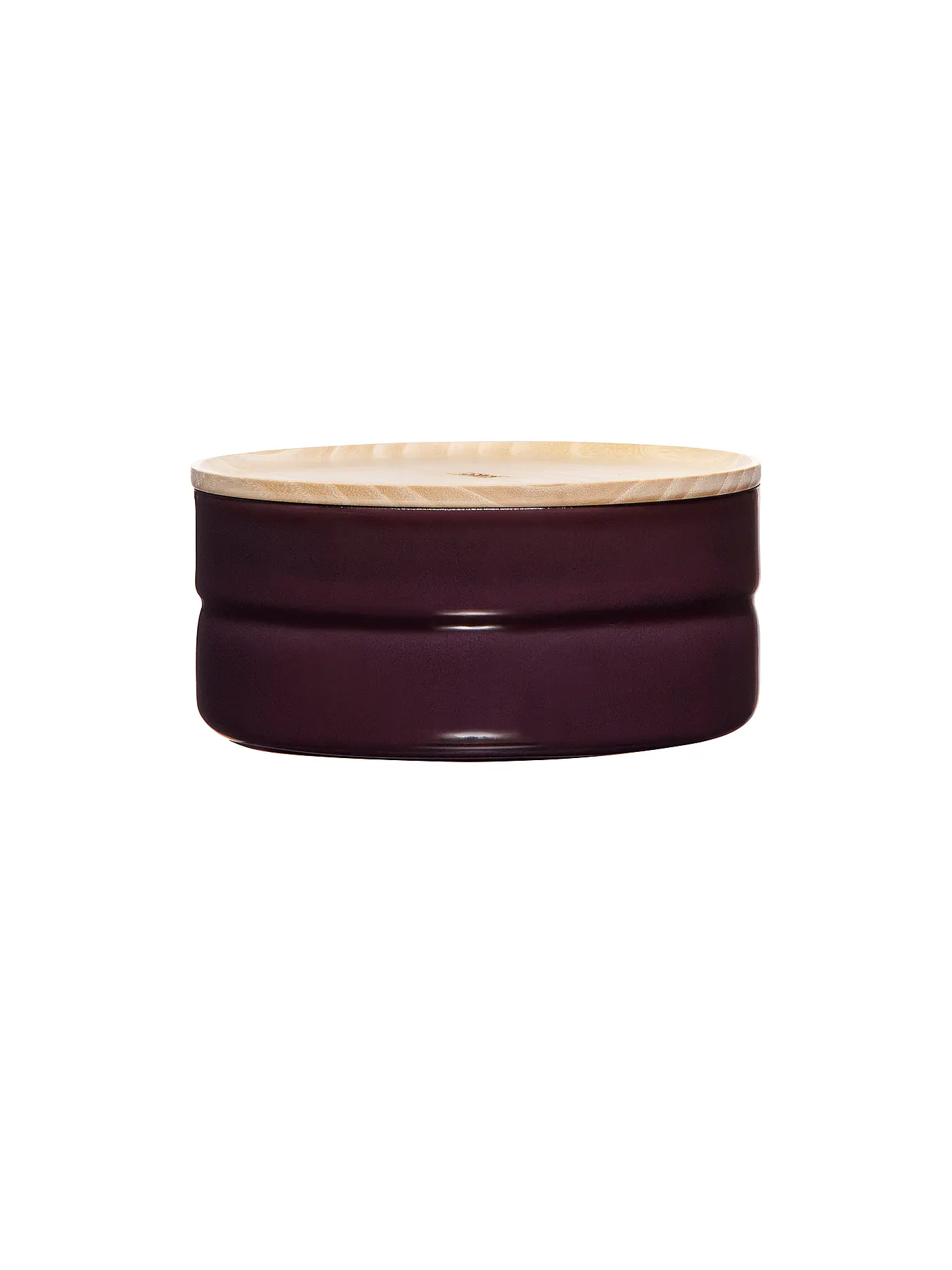RIESS | Frischhaltedose - Emaille Vorratsdose mit Eschenholz-Deckel "Truehomewear"  6cm 615ml | lila