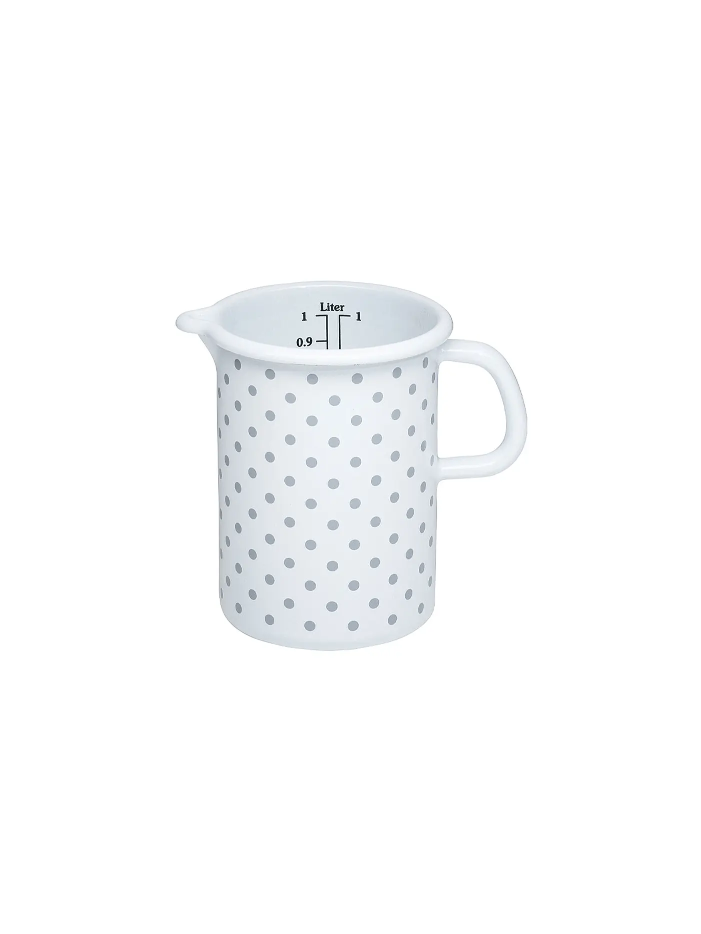 RIESS | Küchenmass 10cm / 1l Pünktchen Grau | weiss