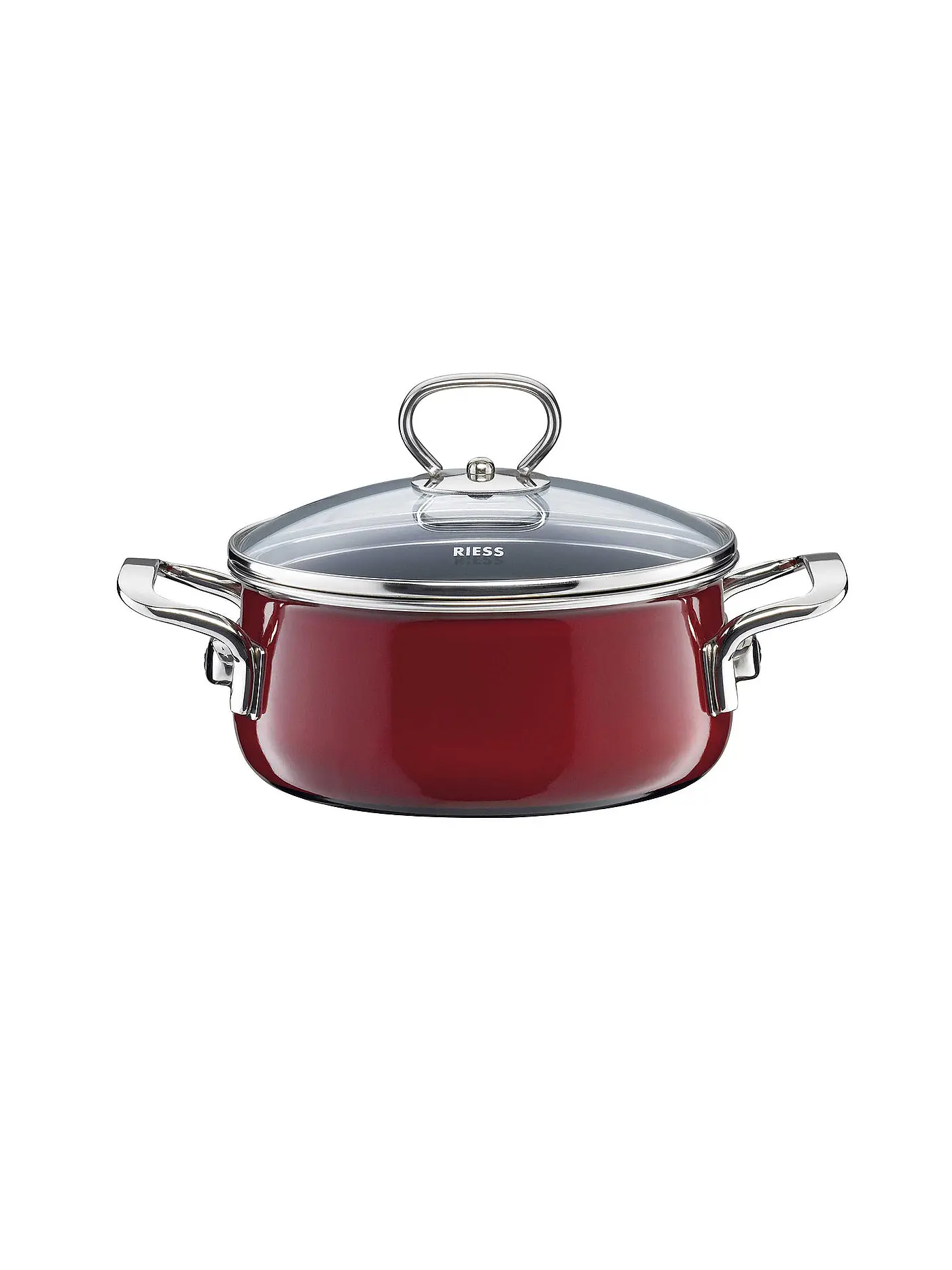 RIESS | Fleischtopf mit Glasdeckel "Rosso" 24cm/6,5l | dunkelrot