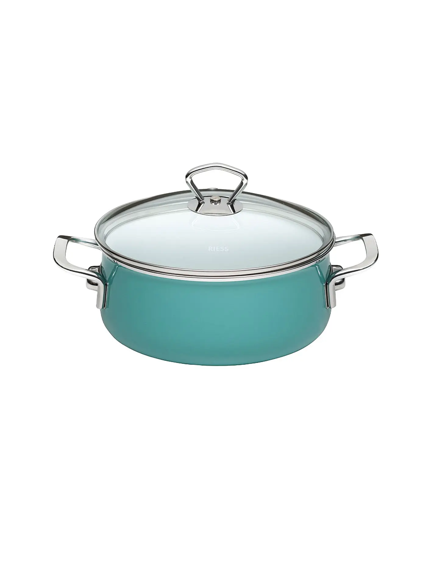 RIESS | Kasserolle mit Glasdeckel 16cm / 1l Nature Green | türkis