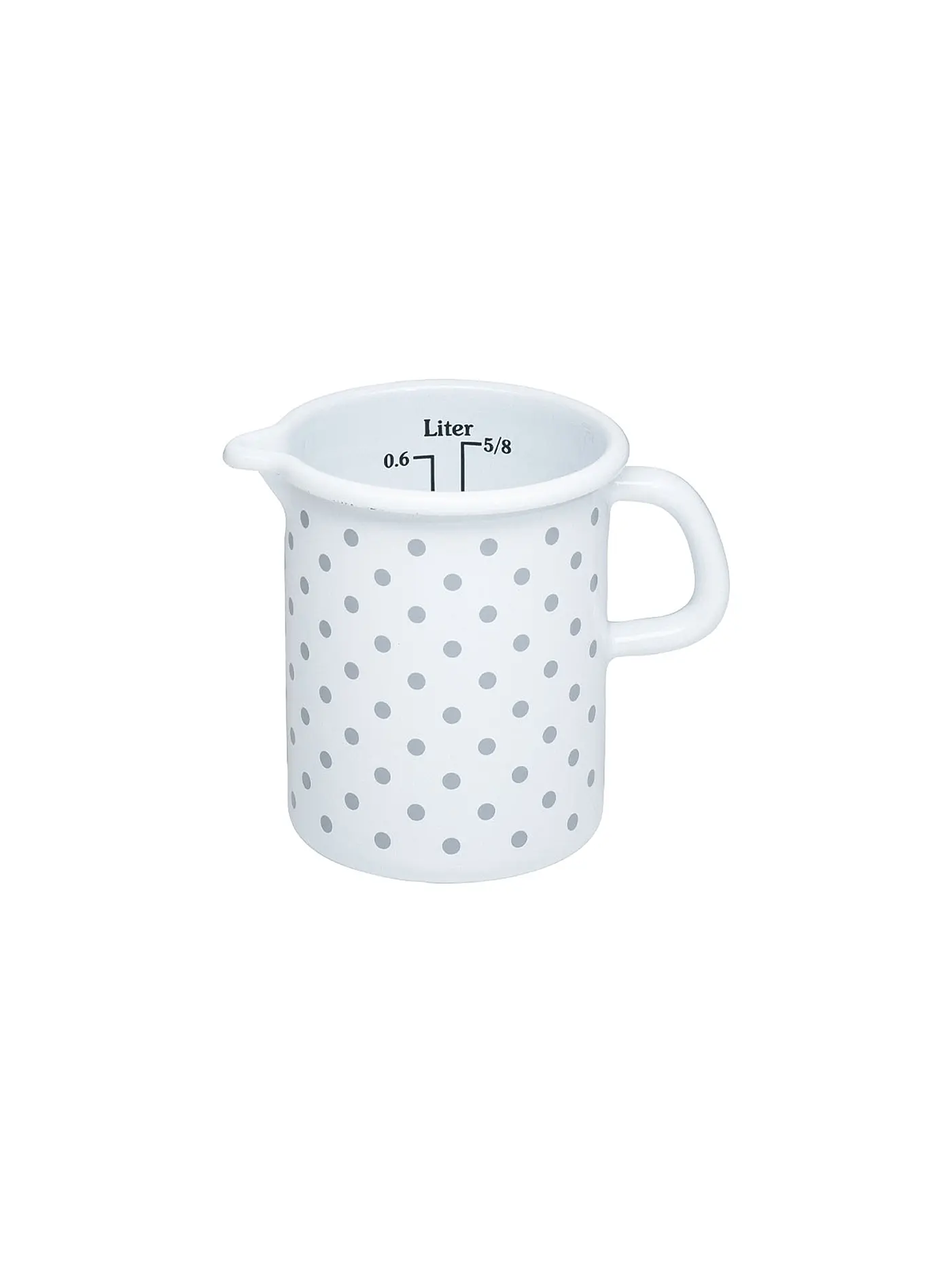 RIESS | Messbecher 9cm / 0,5l Pünktchen Grau | weiss