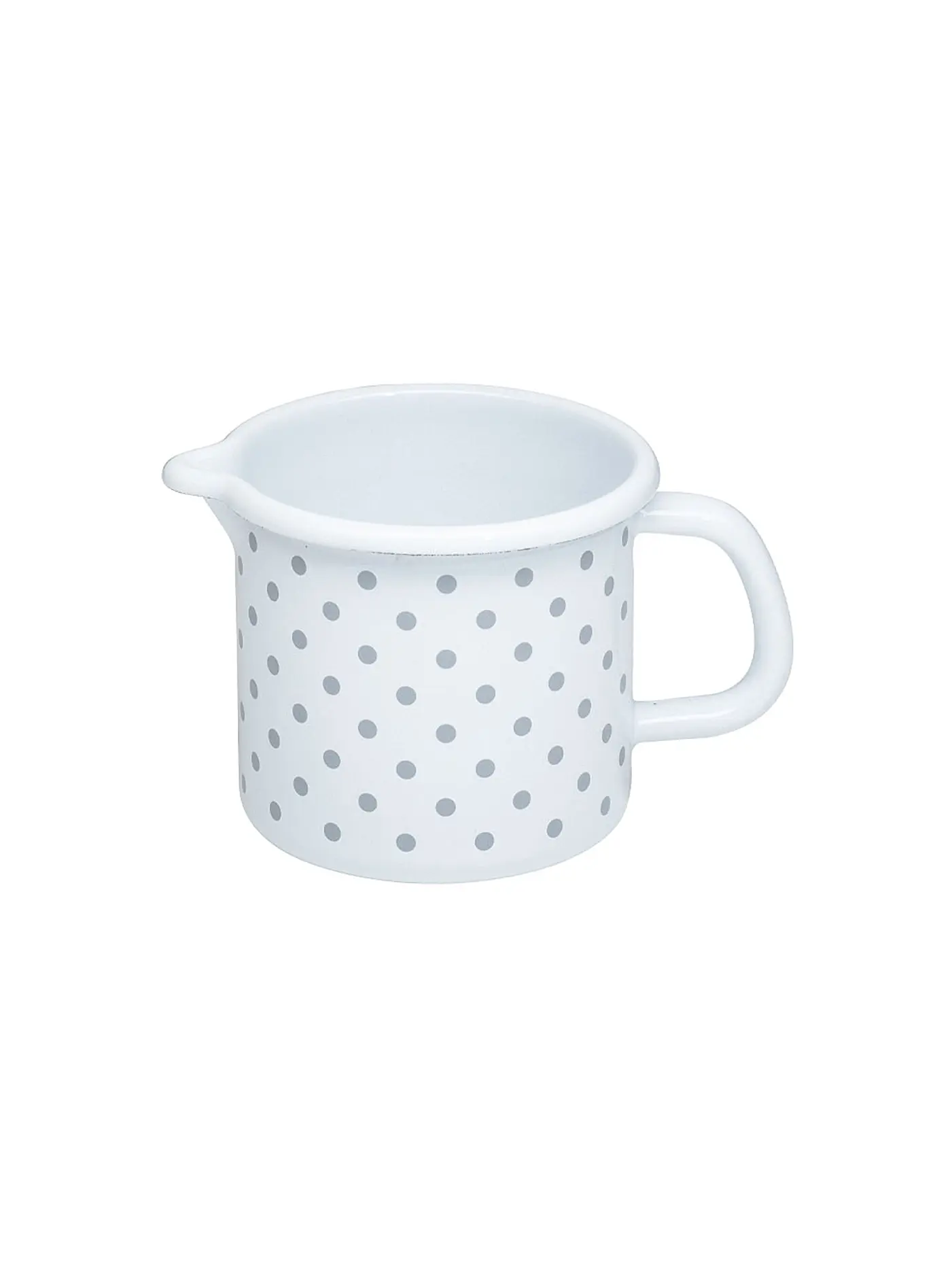 RIESS | Schnabeltopf 10cm / 0,75l Pünktchen grau | weiss