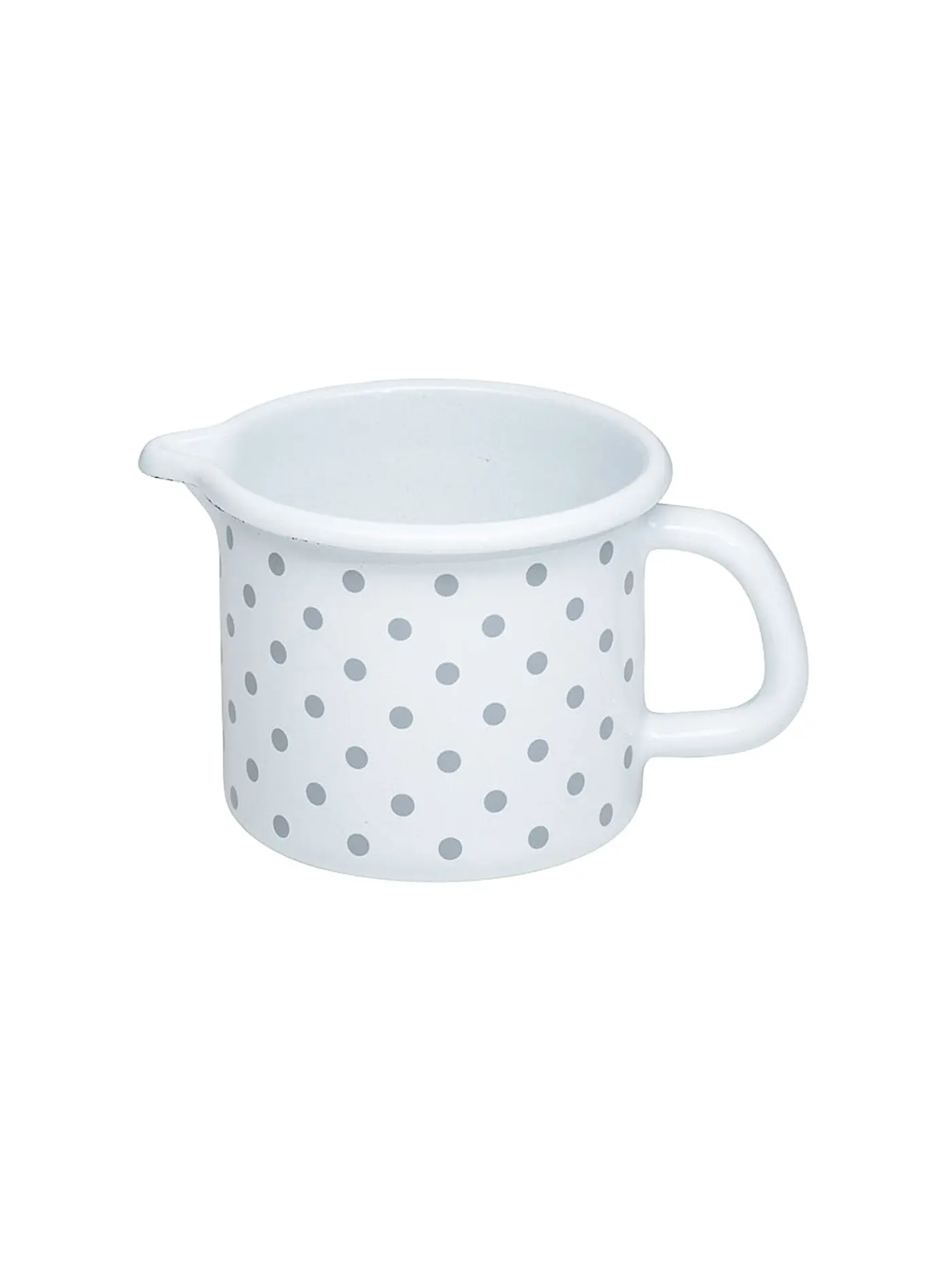 RIESS | Schnabeltopf 9cm / 0,5l Pünktchen grau | weiss