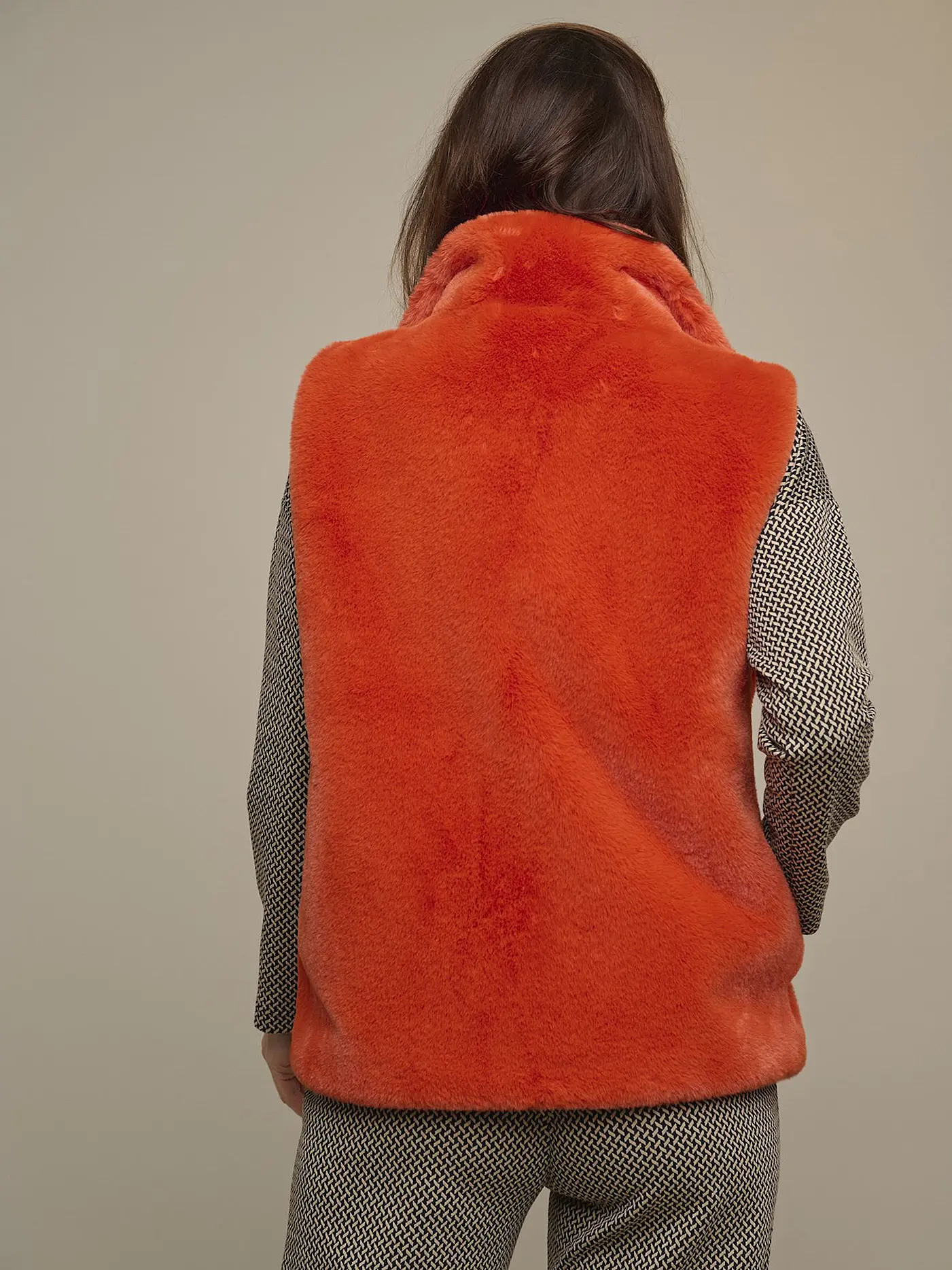 RINO&PELLE | Gilet in Pelzoptik LISON | orange
