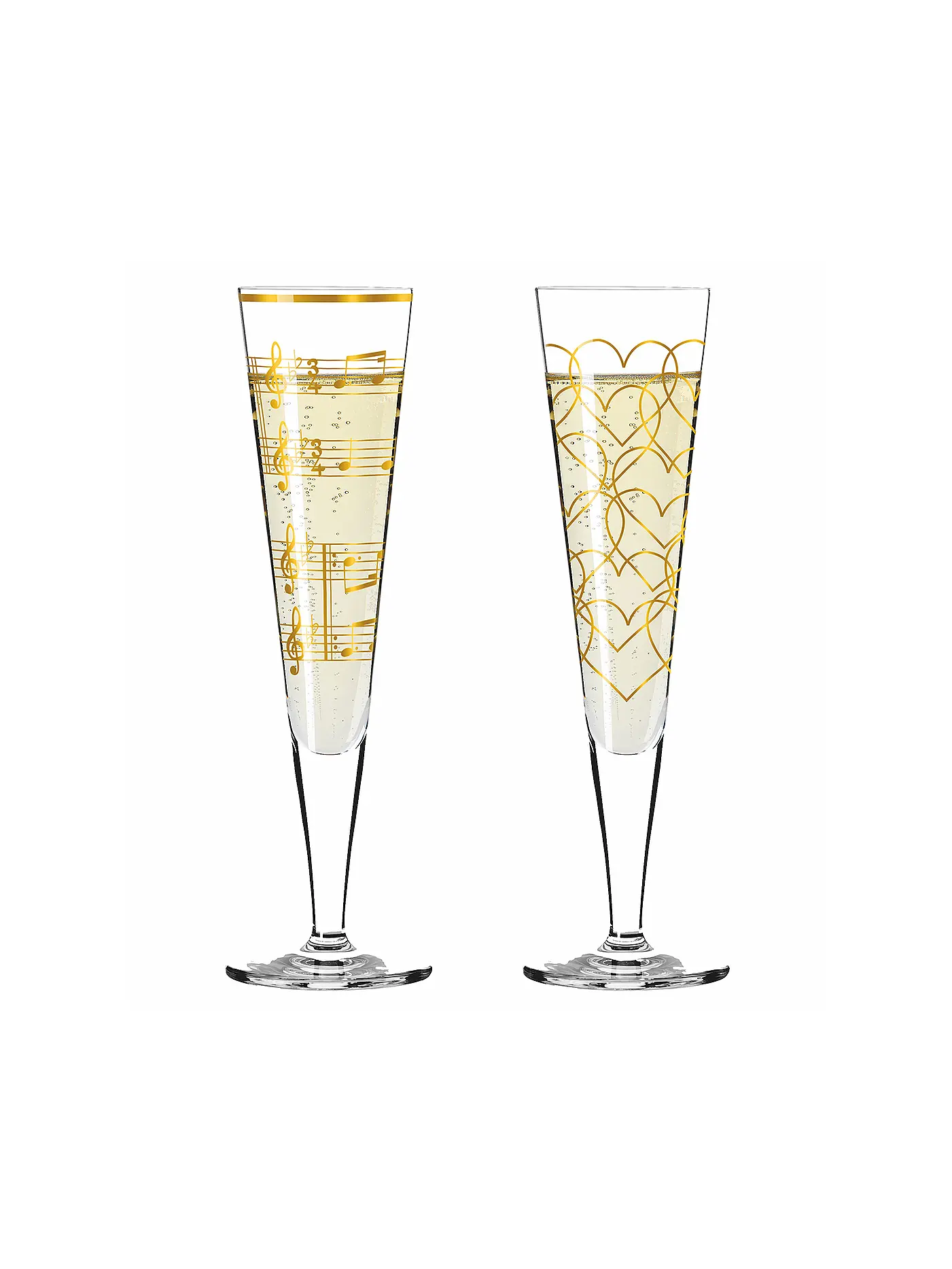 RITZENHOFF | Champagnerglas 2-er Set Goldnacht Champus #23 Nathalie Jean, Rurik Mahlberg 2023 | gold