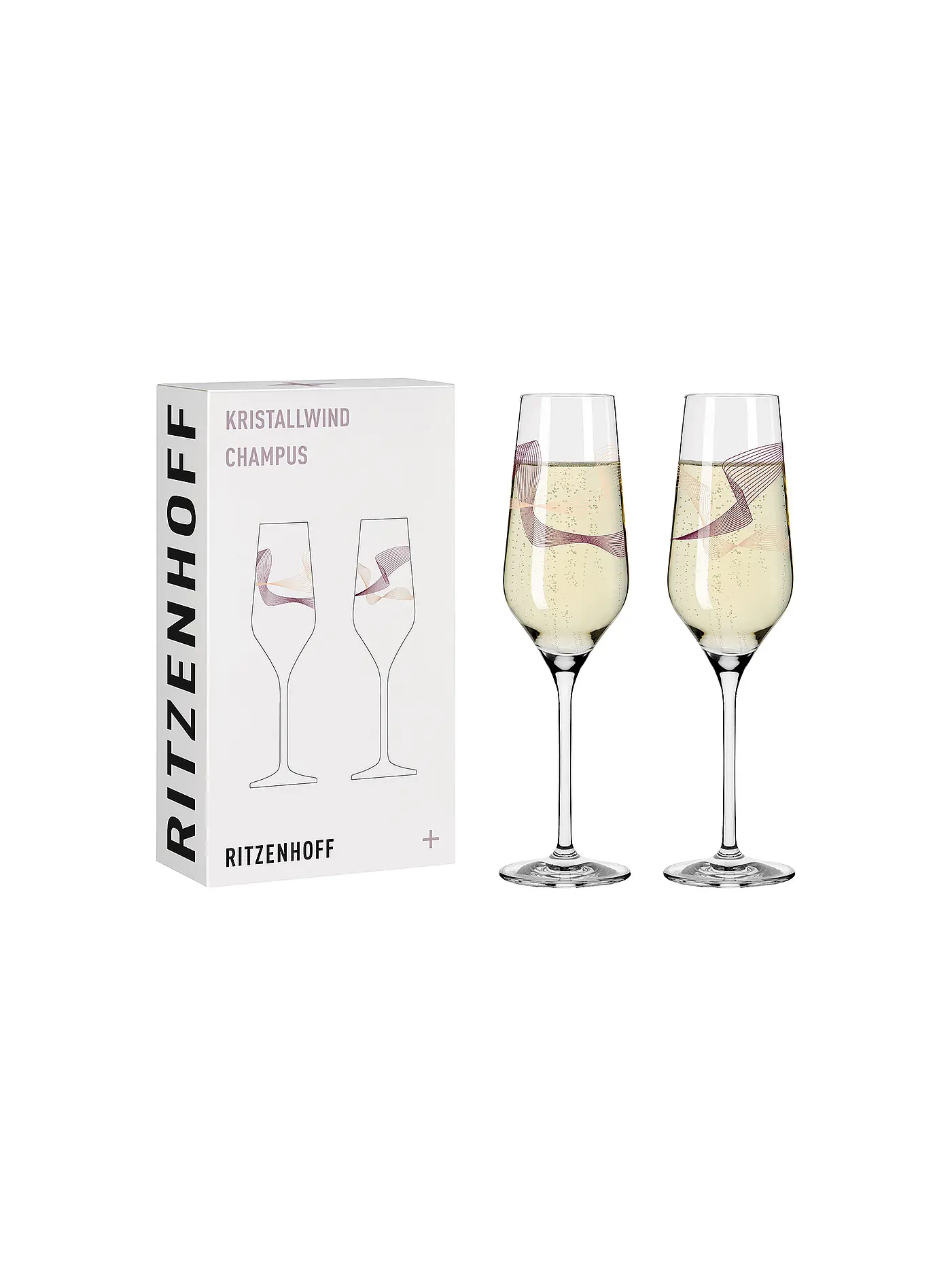 RITZENHOFF | Champagnerglas 2er Set Kristallwind Romi Bohnenberg 2021 | rosa