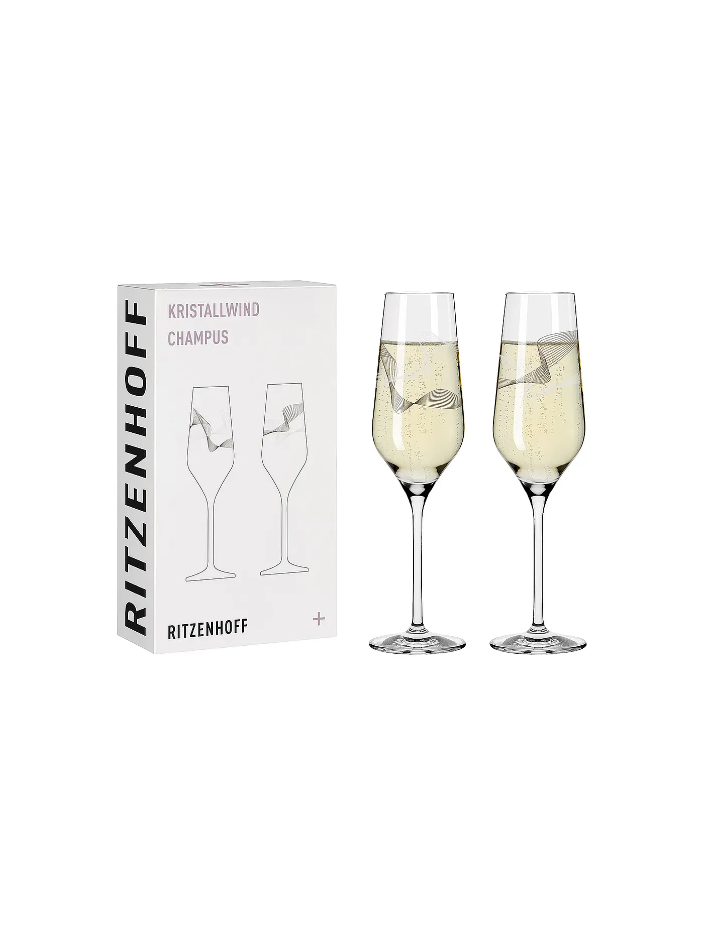 RITZENHOFF | Champagnerglas 2er Set Kristallwind Romi Bohnenberg 2021 | rosa