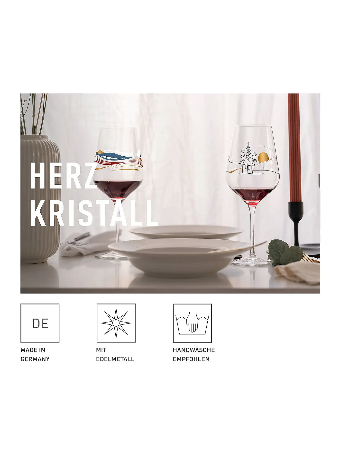RITZENHOFF | Rotweinglas Herzkristall 2022 #7 Aurelie Girod | bunt