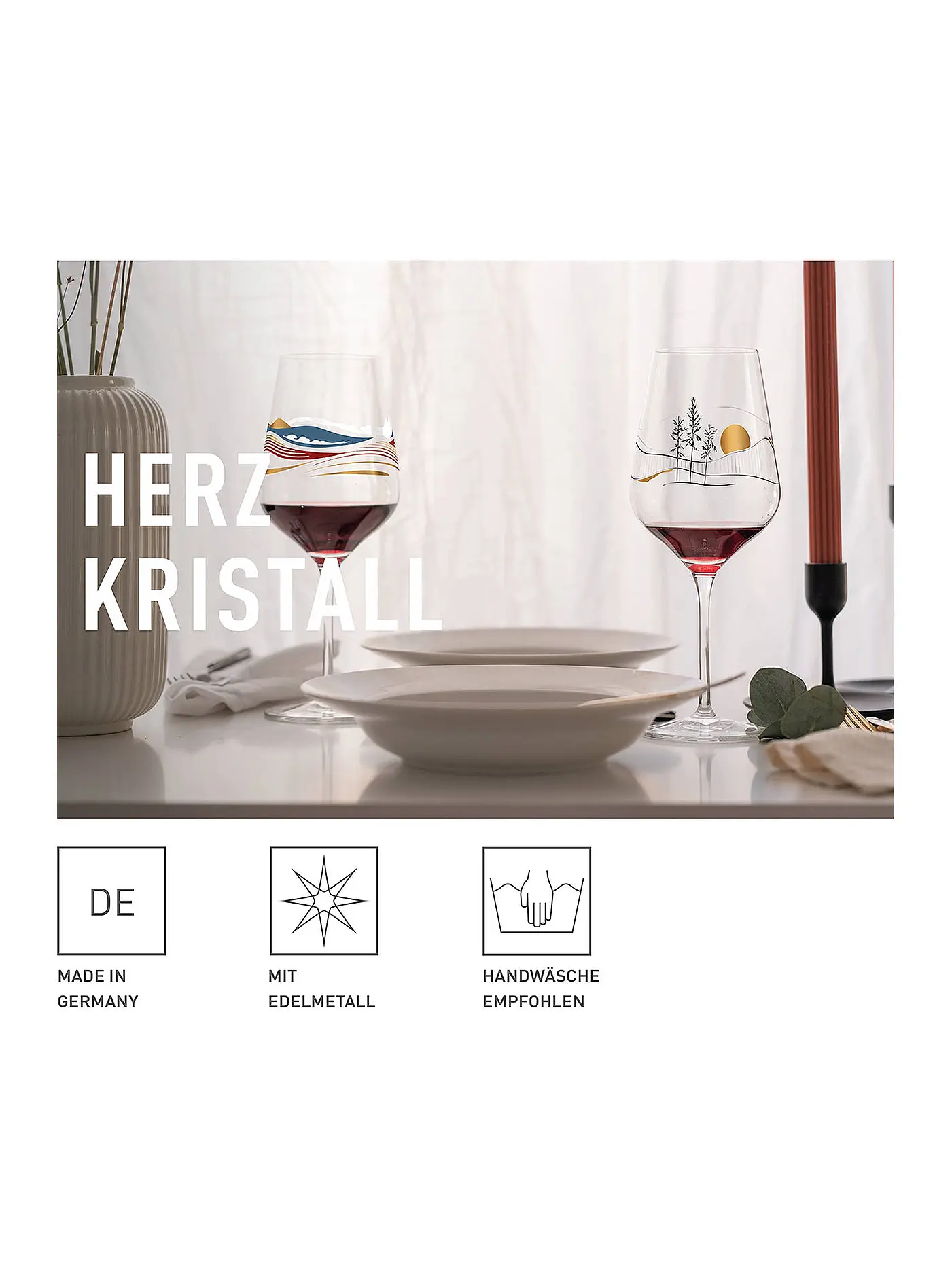 RITZENHOFF | Rotweinglas Herzkristall 2022 #8 Christine Kordes | bunt