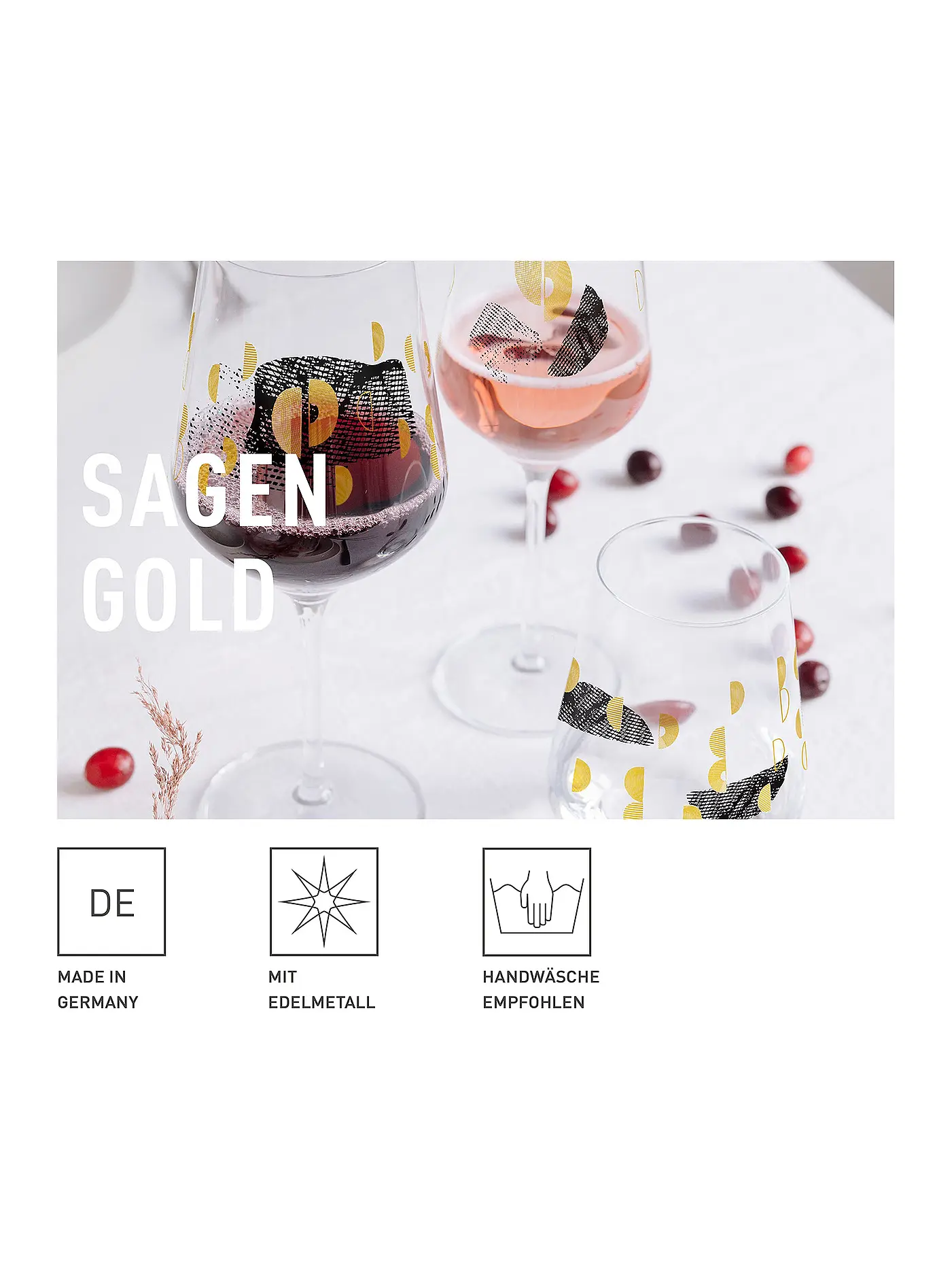 RITZENHOFF | Wasserglas 2er Set Sagengold  2022 #3 #4 Maike Schönebeck | bunt