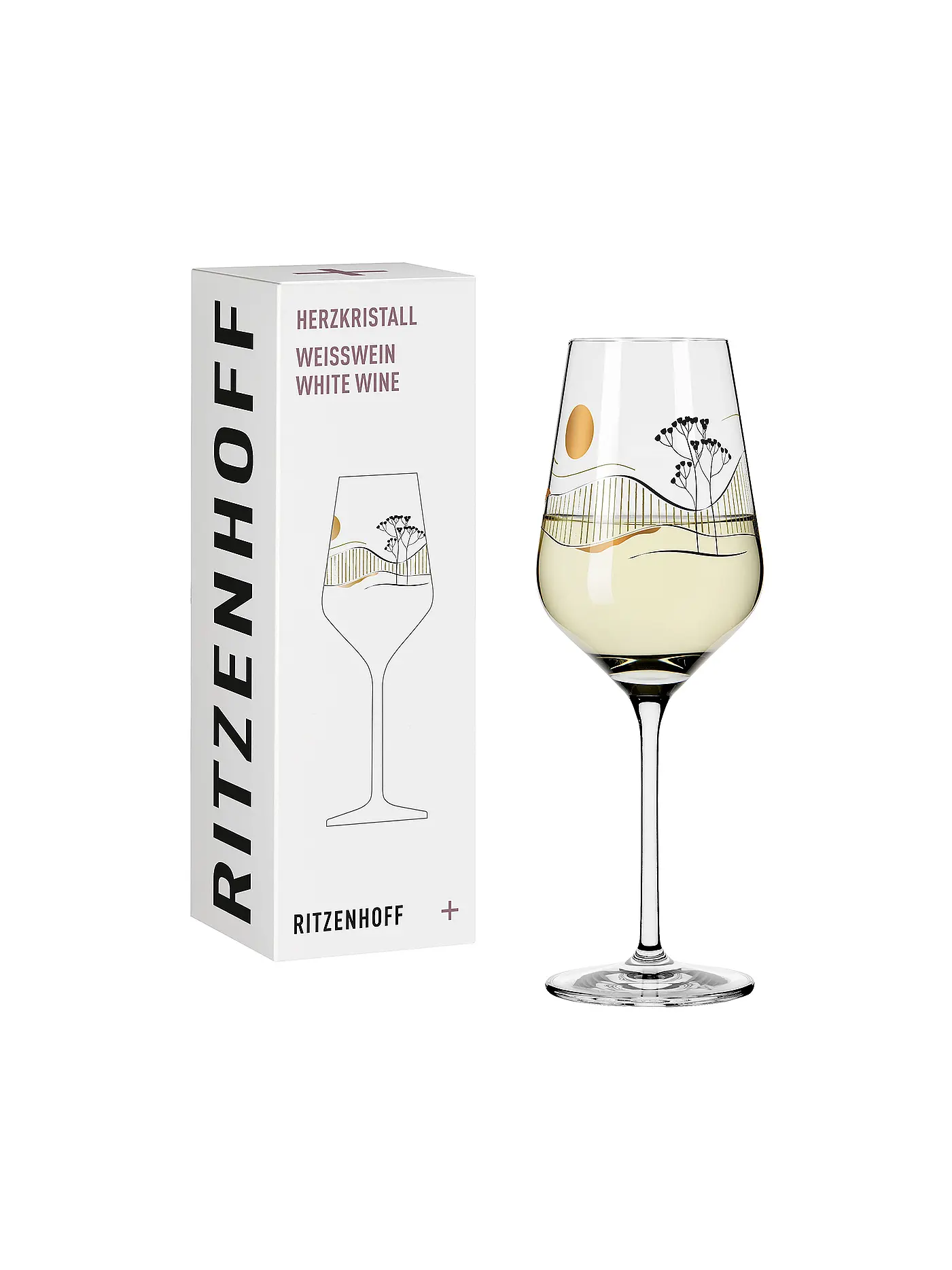 RITZENHOFF | Weissweinglas Herzkristall 2022 #8 Christine Kordes | bunt