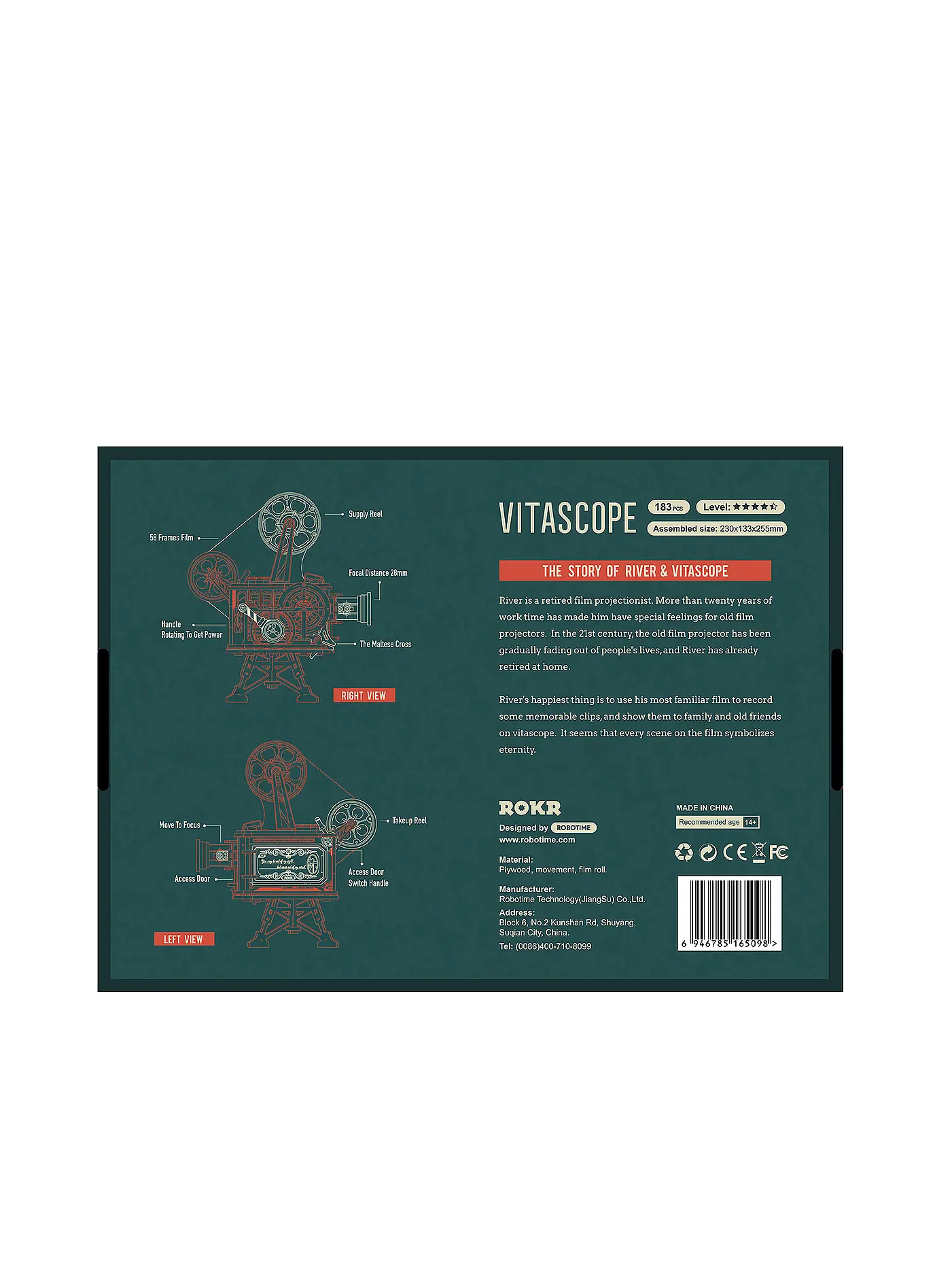 ROBOTIME | 3D Konstruktion - Vitascope LK601 Mechanical Movie Projector Kit | keine Farbe