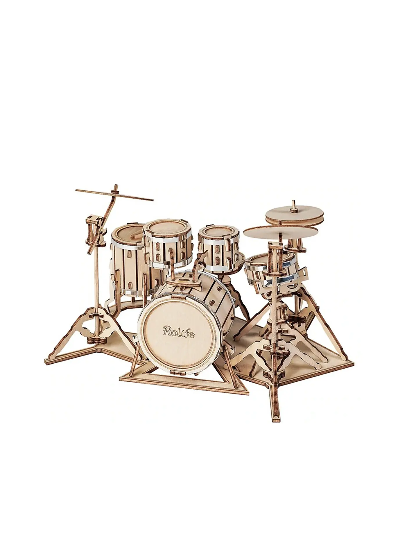 ROBOTIME | 3D Puzzle Drum Kit DIY | keine Farbe