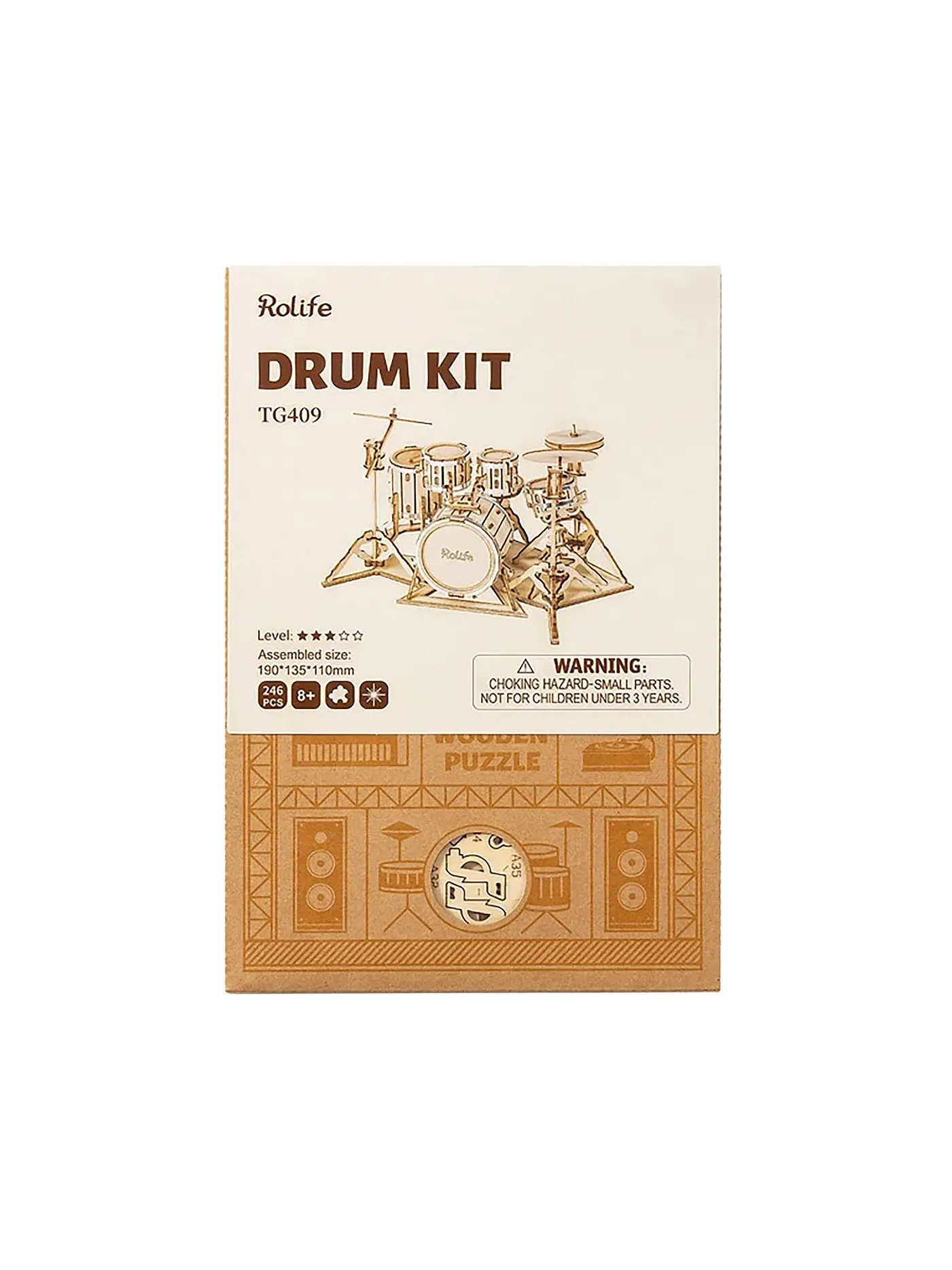 ROBOTIME | 3D Puzzle Drum Kit DIY | keine Farbe