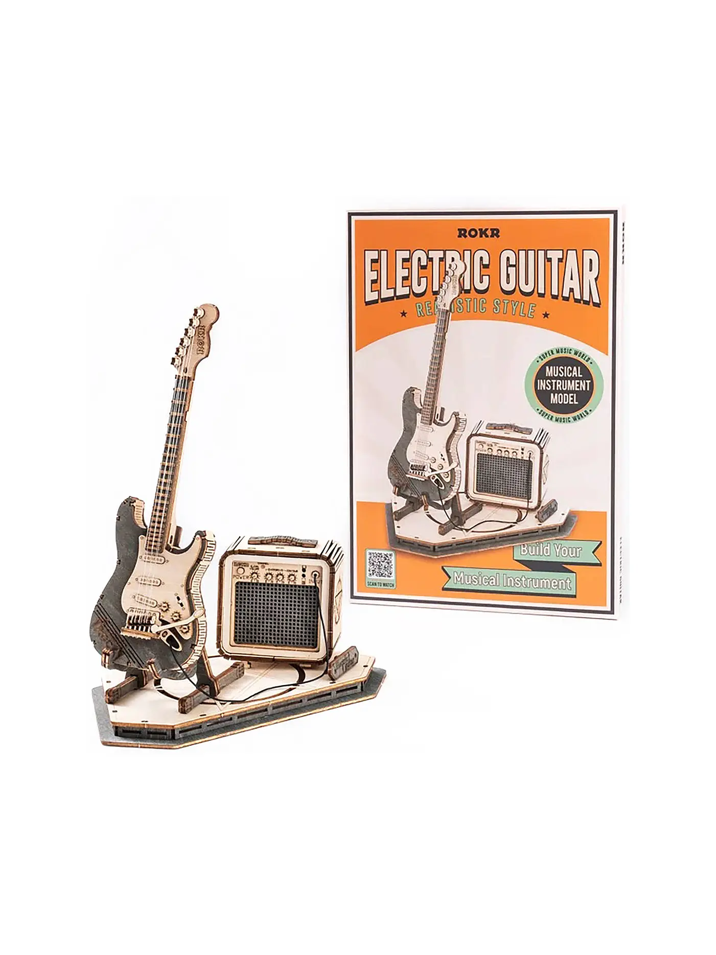 ROBOTIME | 3D Puzzle Electric Guitar DIY | keine Farbe