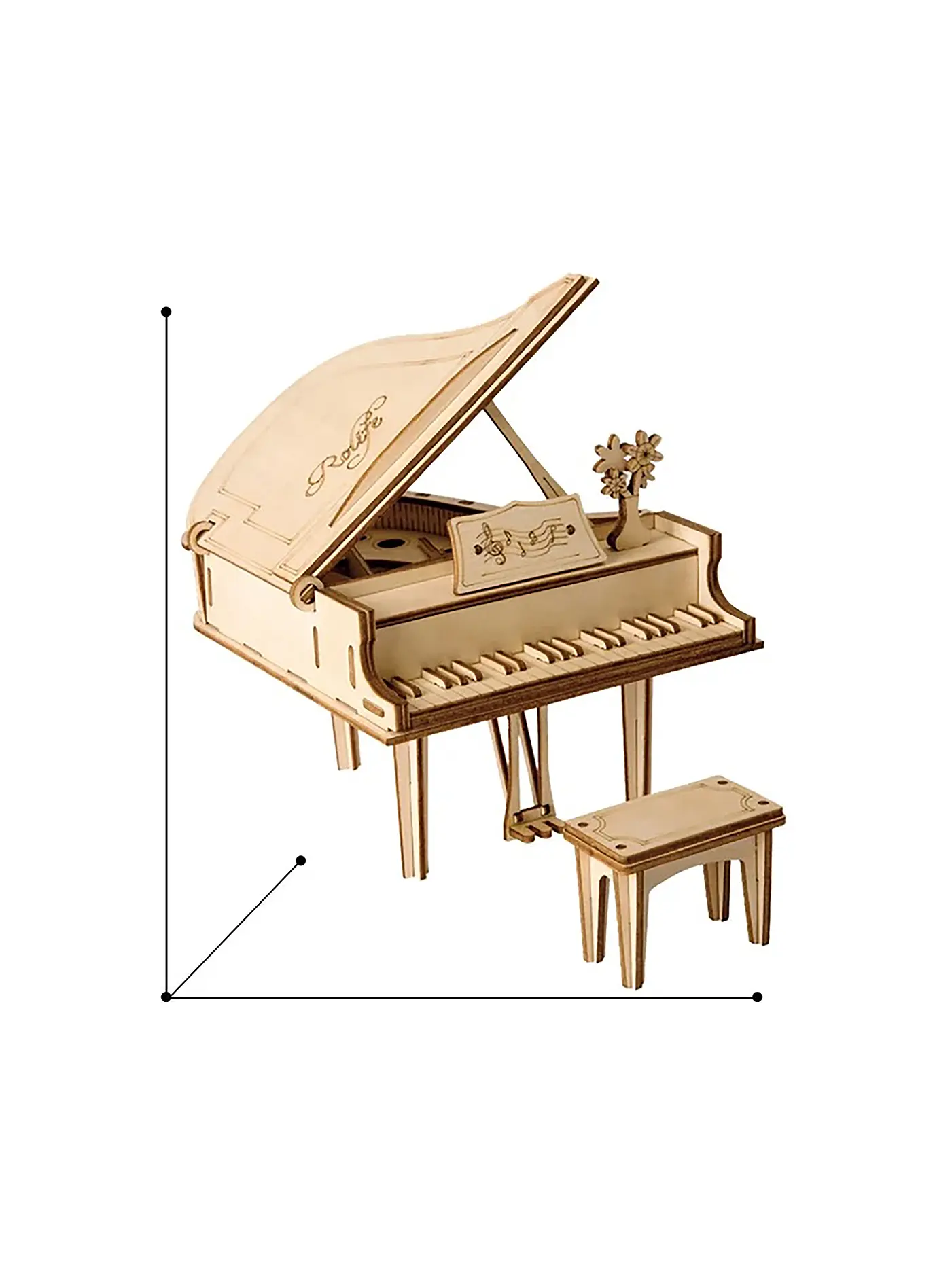 ROBOTIME | 3D Puzzle Grand Piano DIY House | keine Farbe
