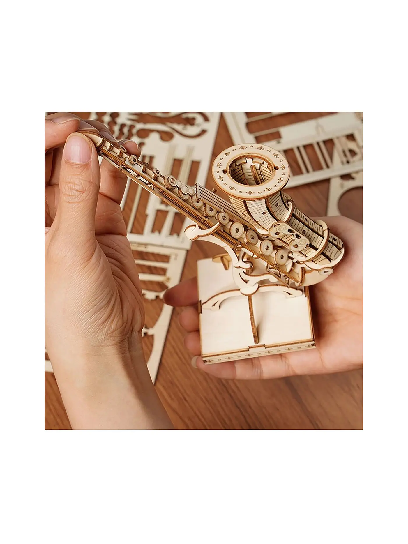ROBOTIME | 3D Puzzle Saxophone DIY | keine Farbe