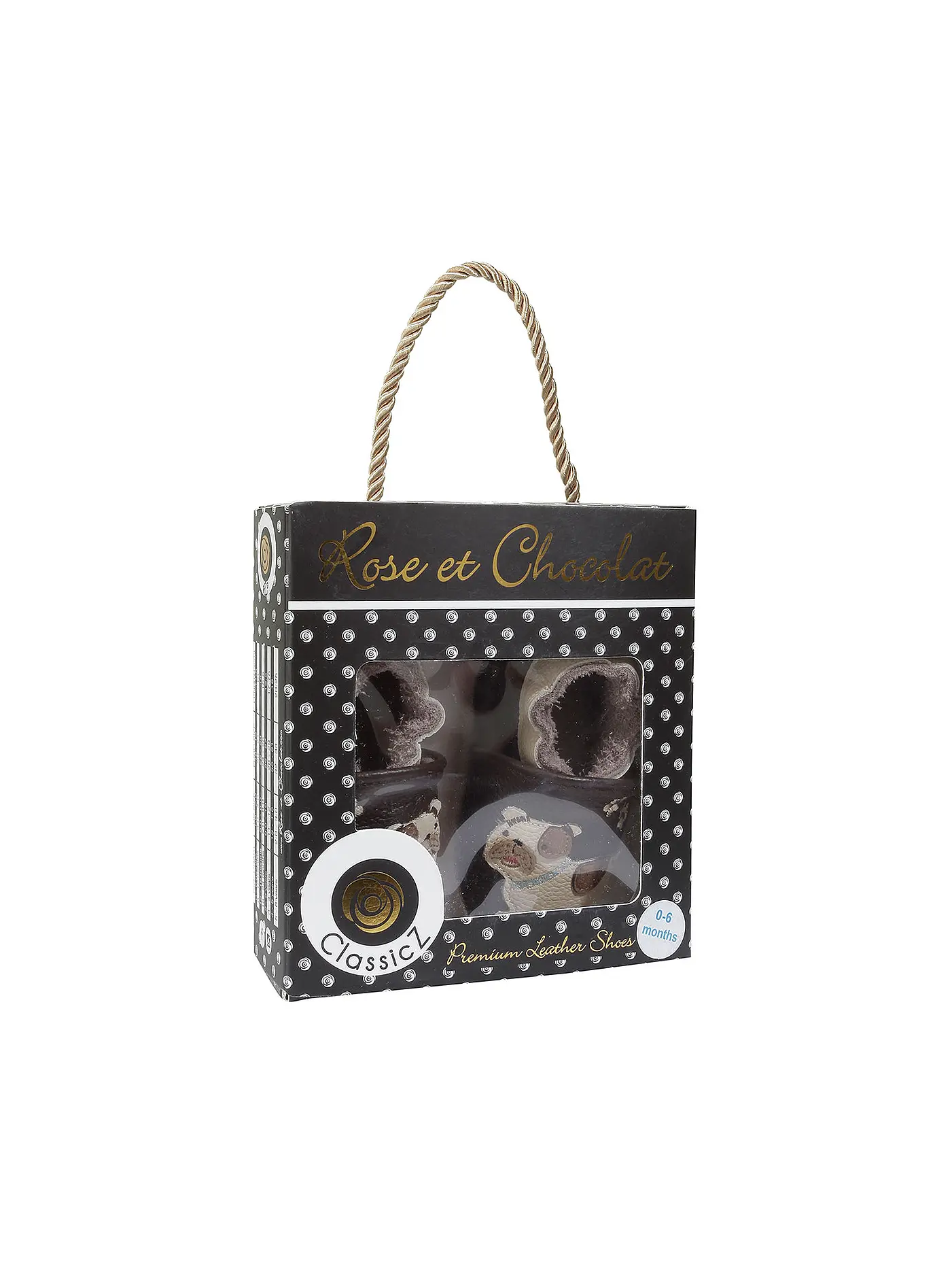 ROSE ET CHOCOLAT | Baby Krabbelschuhe Dog | braun