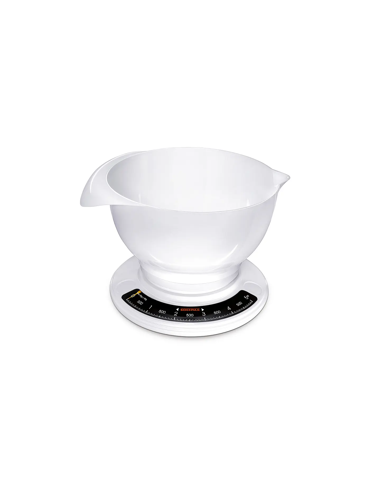 SÖHNLE | Analoge Küchenwaage mit Rührschüssel Culina pro | weiss