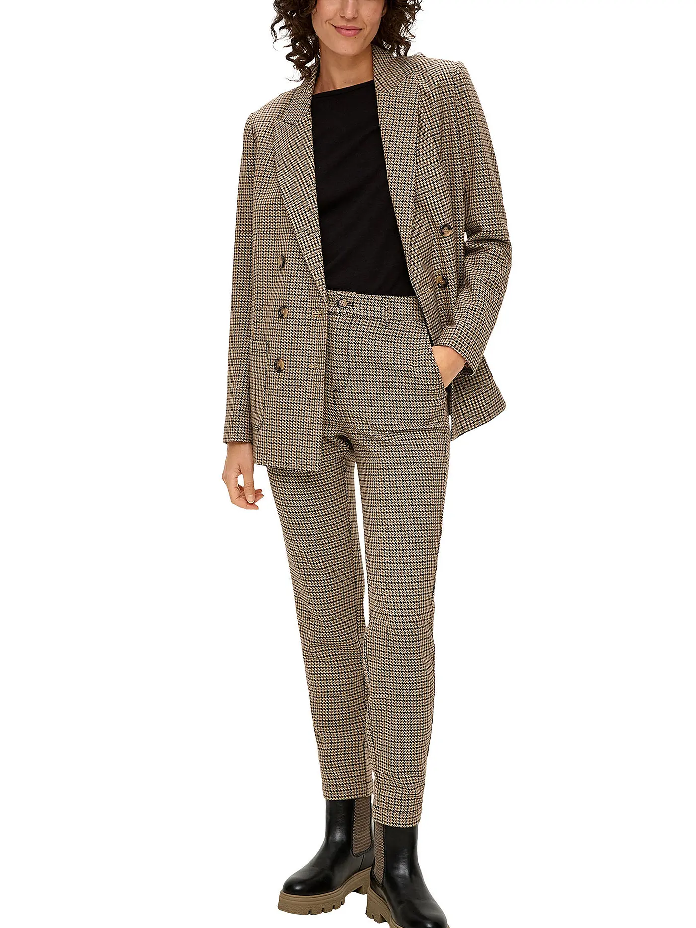 S.OLIVER | Businesshose Regular Fit | schwarz