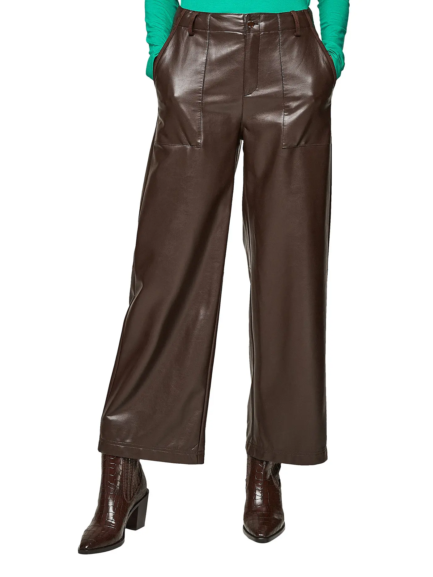 S.OLIVER | Culotte in Lederoptik  | braun