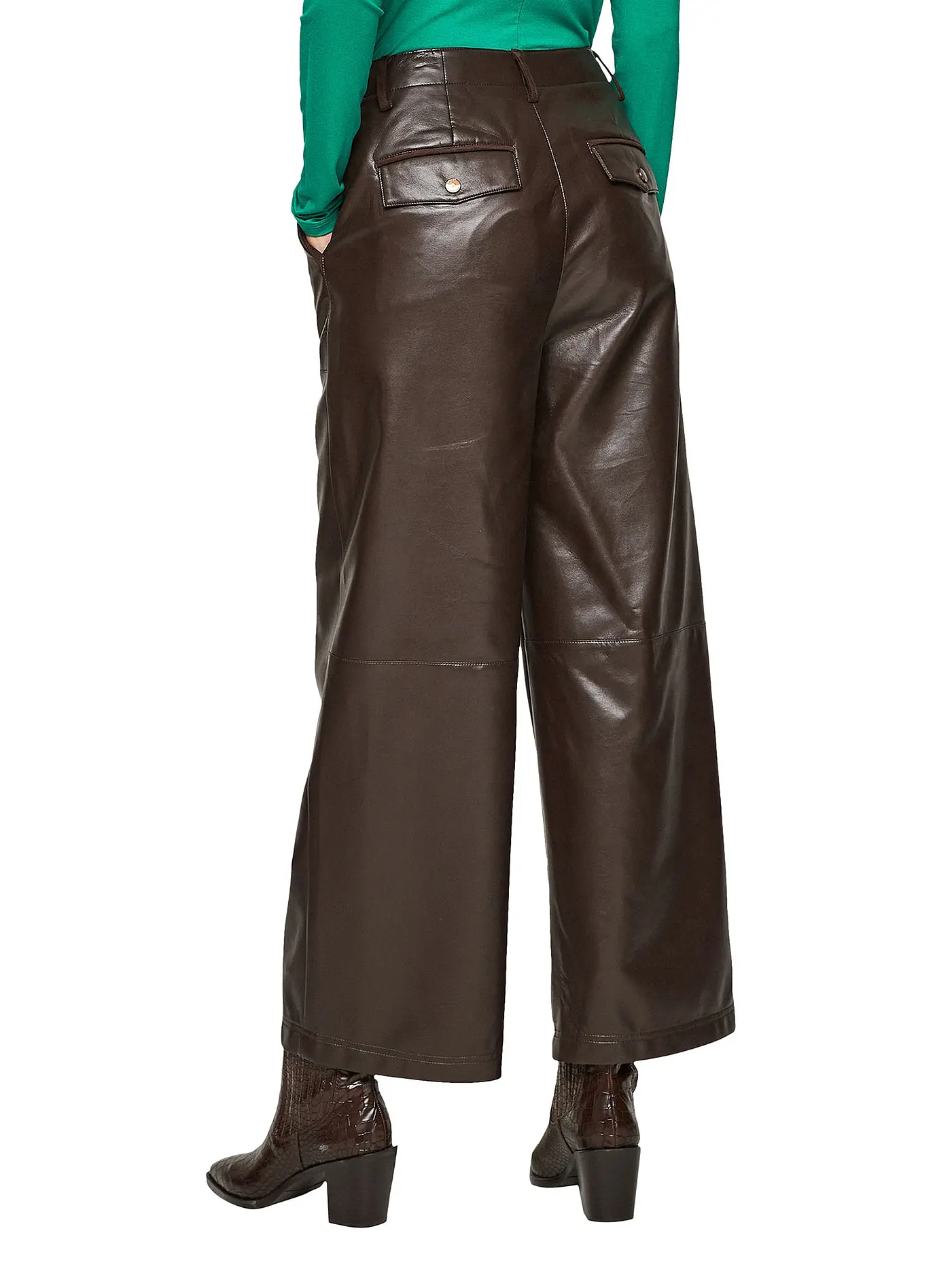 S.OLIVER | Culotte in Lederoptik  | braun