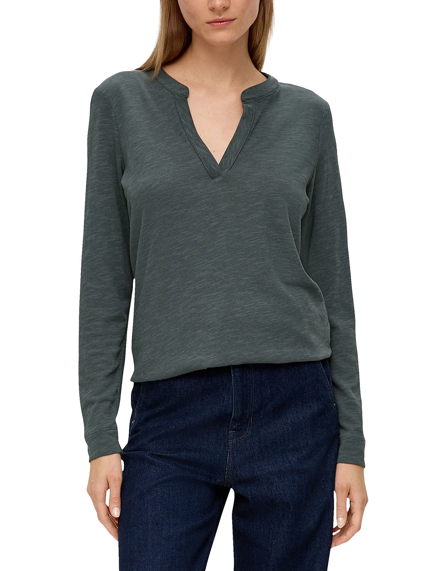 S.OLIVER | Langarmshirt | dunkelgrün