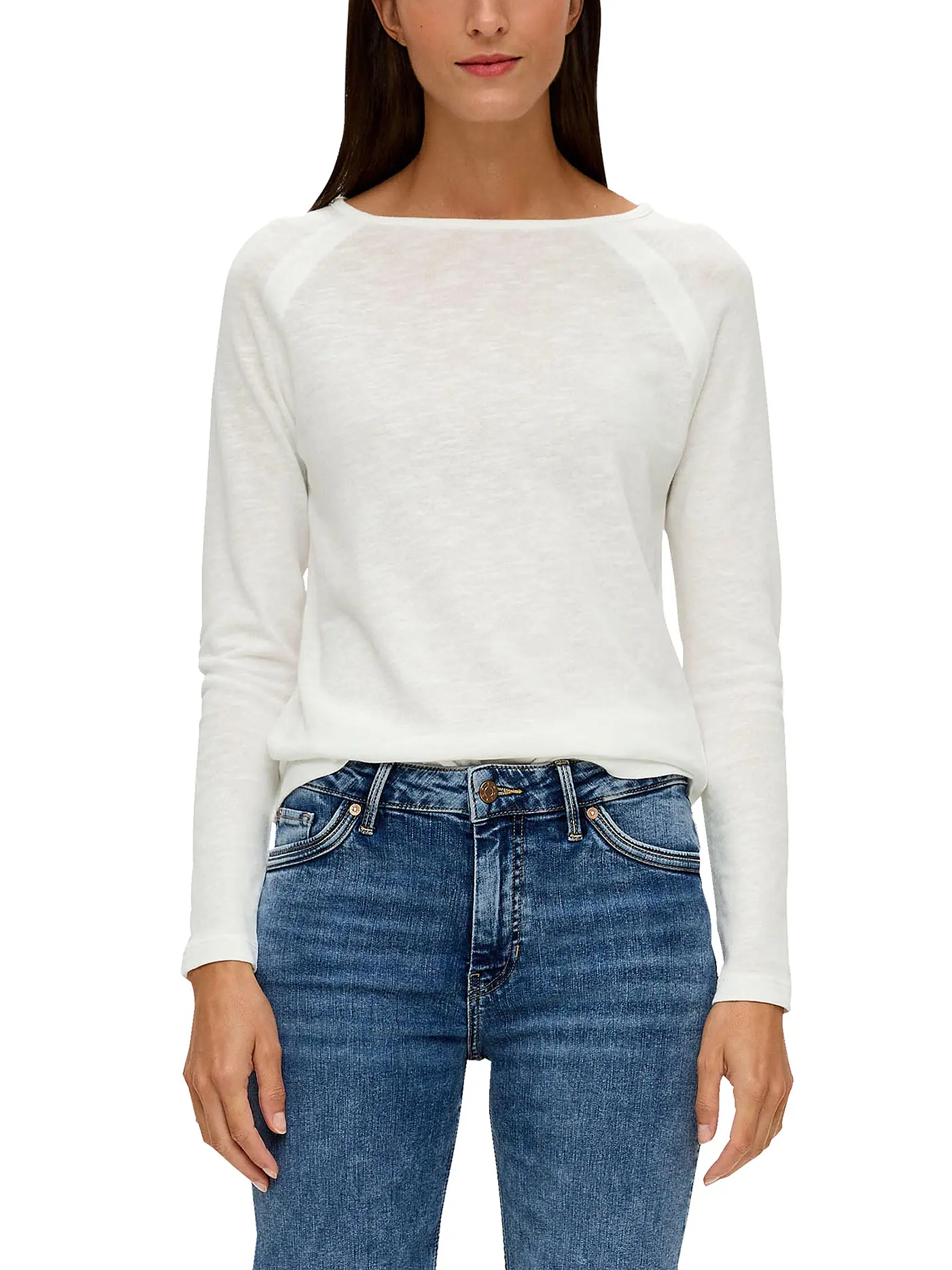 S.OLIVER | Langarmshirt | weiss