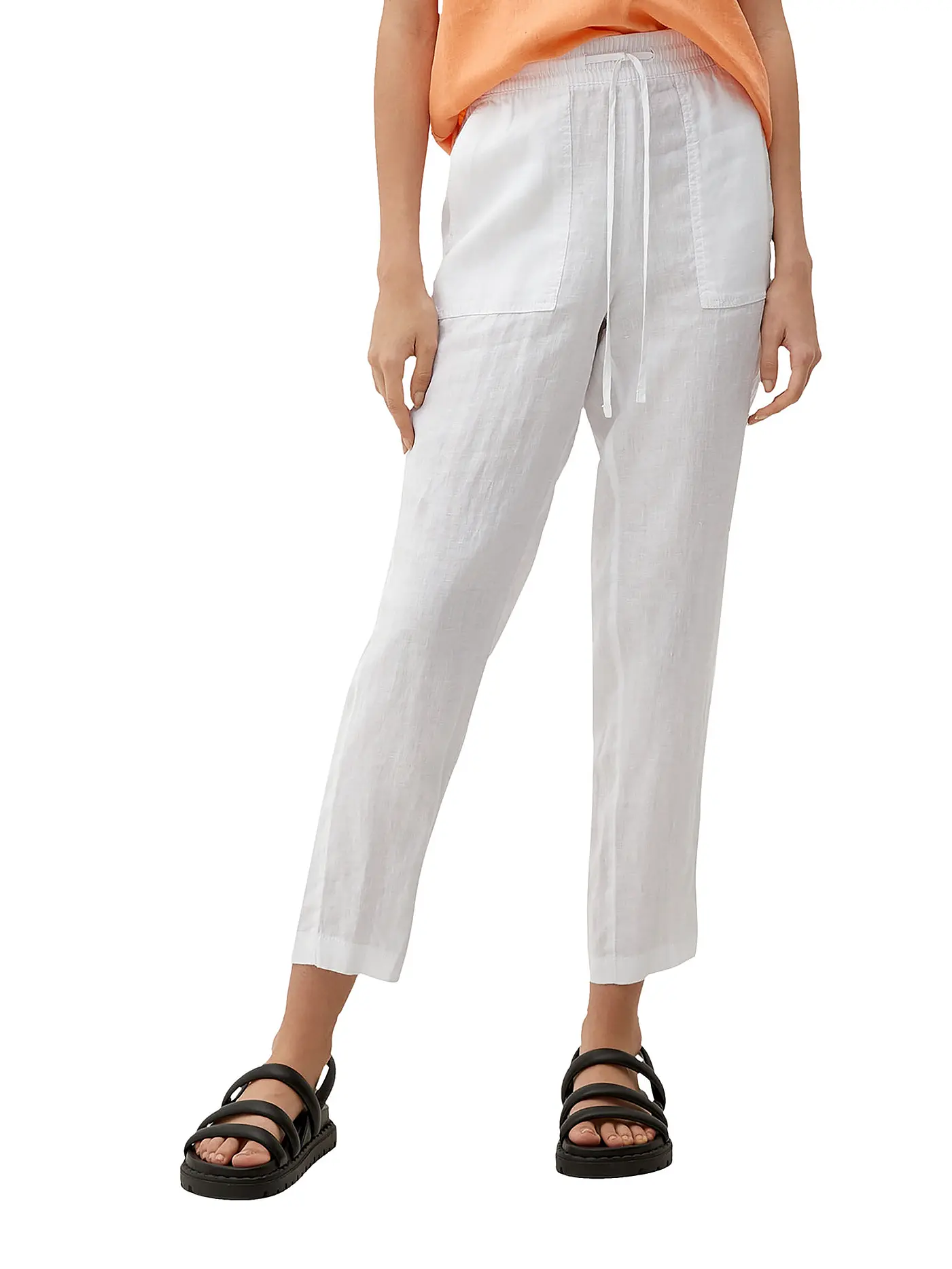 S.OLIVER | Leinenhose  | weiss