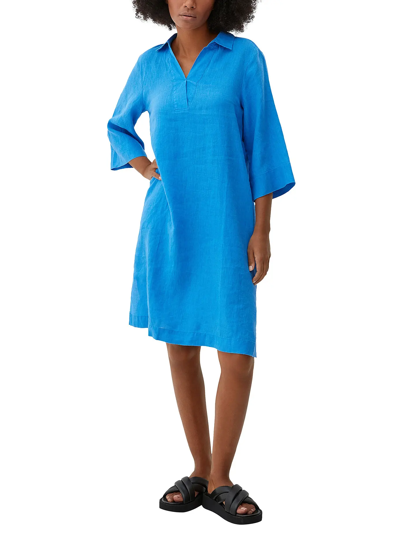 S.OLIVER | Leinenkleid | blau