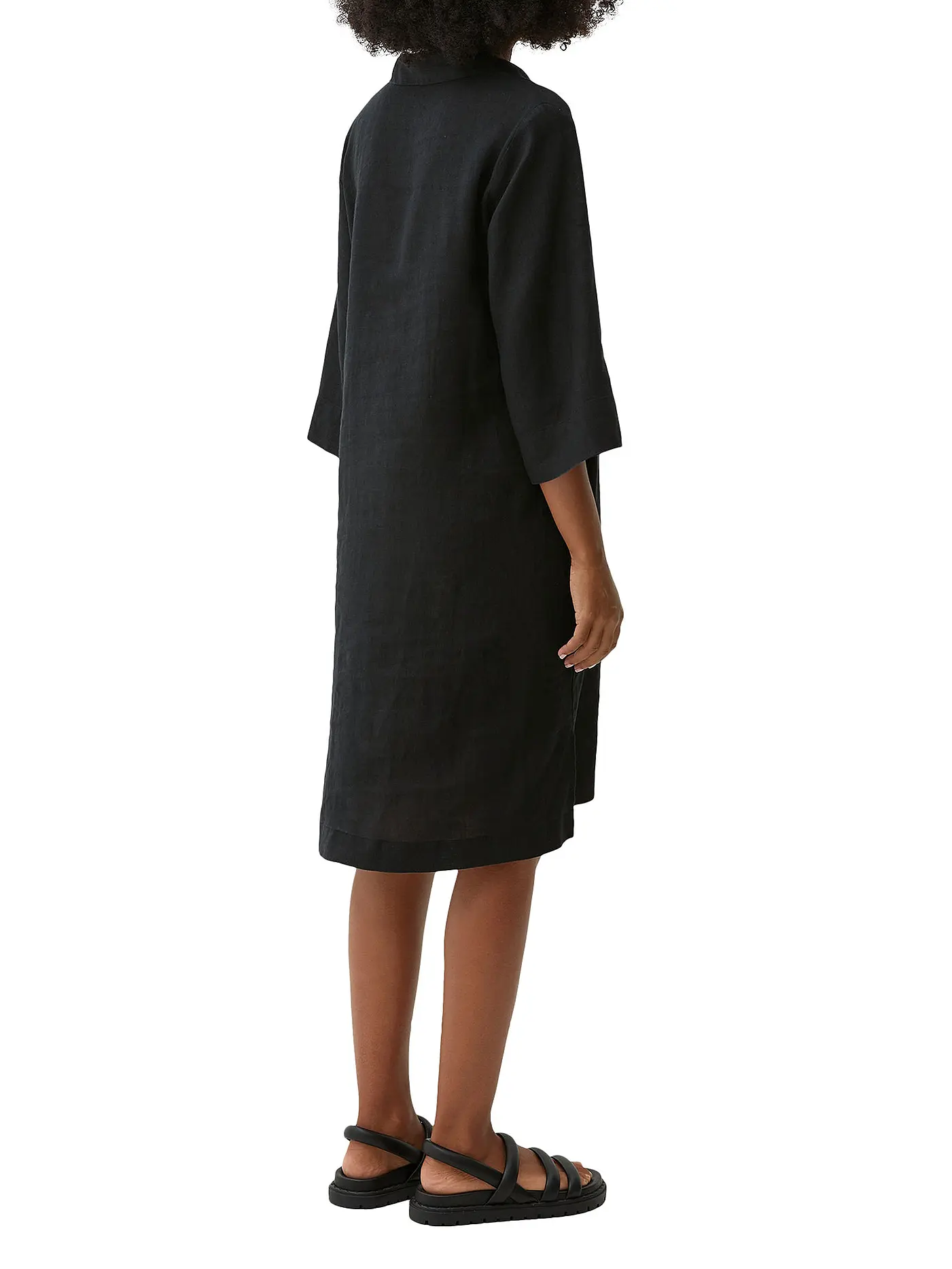 S.OLIVER | Leinenkleid | schwarz